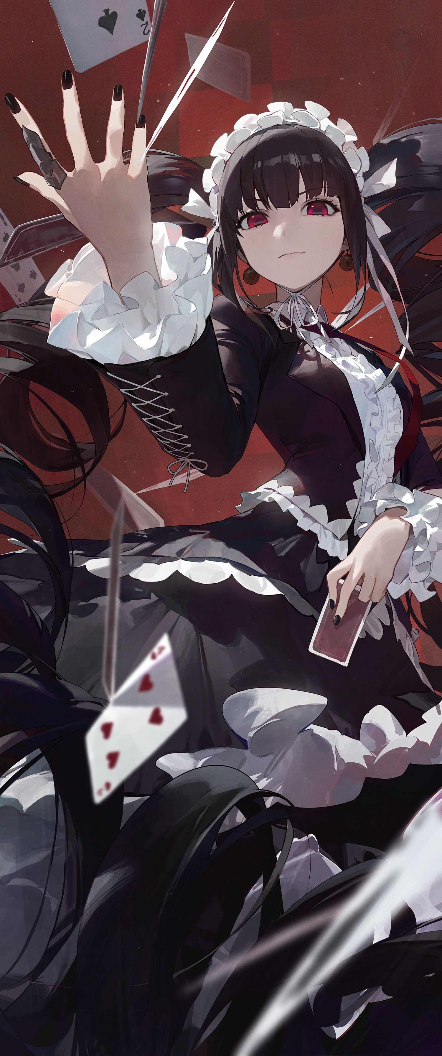 Celestia Ludenberg from Danganronpa with cards HD Phone Wallpaper