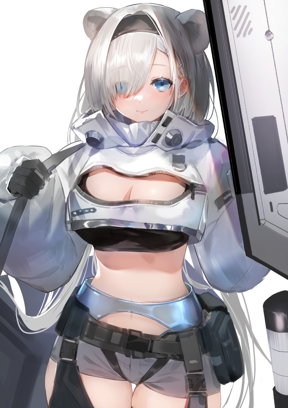 Arknights character with white hair and blue eyes HD Phone Wallpaper