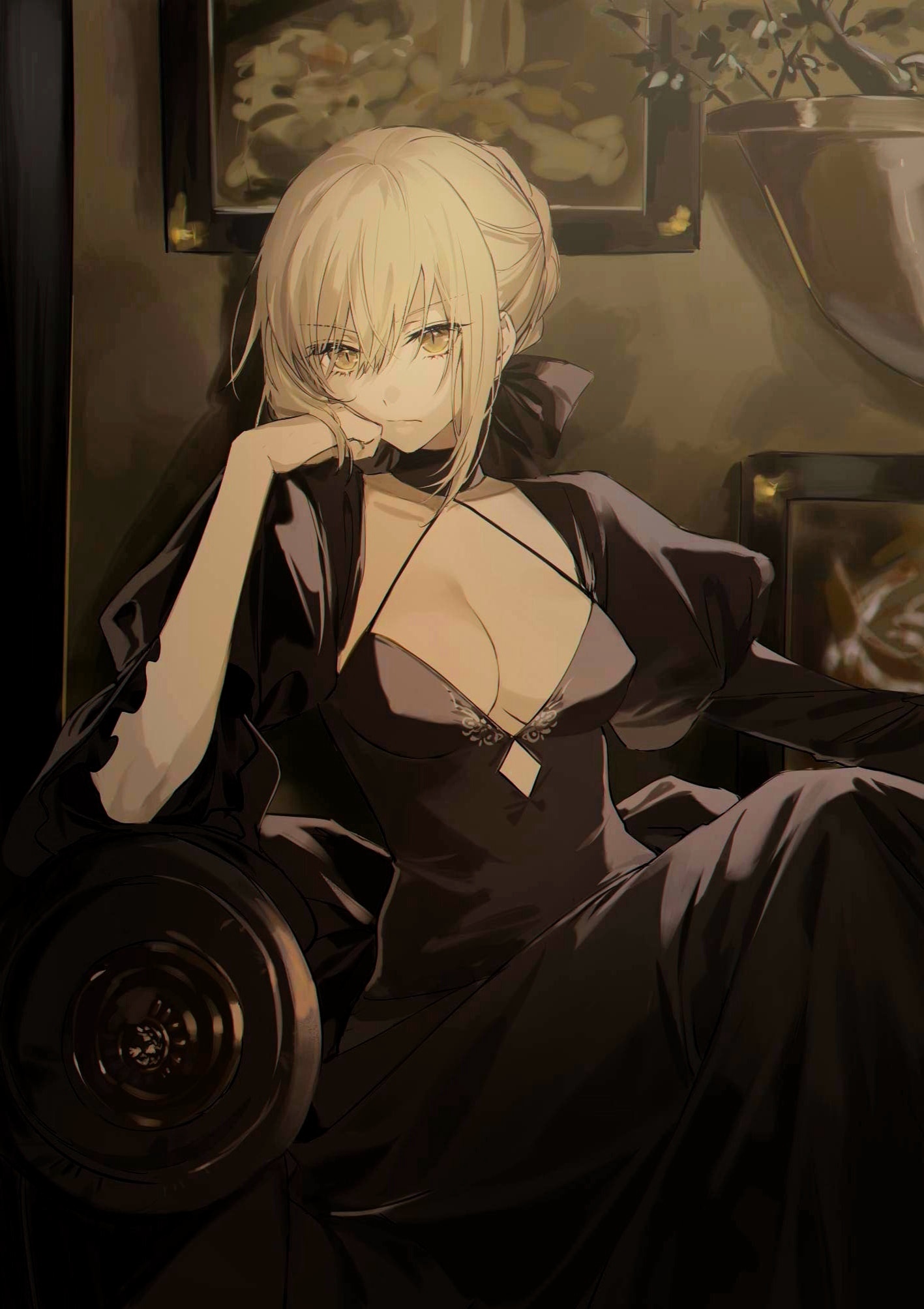 Saber Alter in a black dress, Fate/Grand Order HD Phone Wallpaper