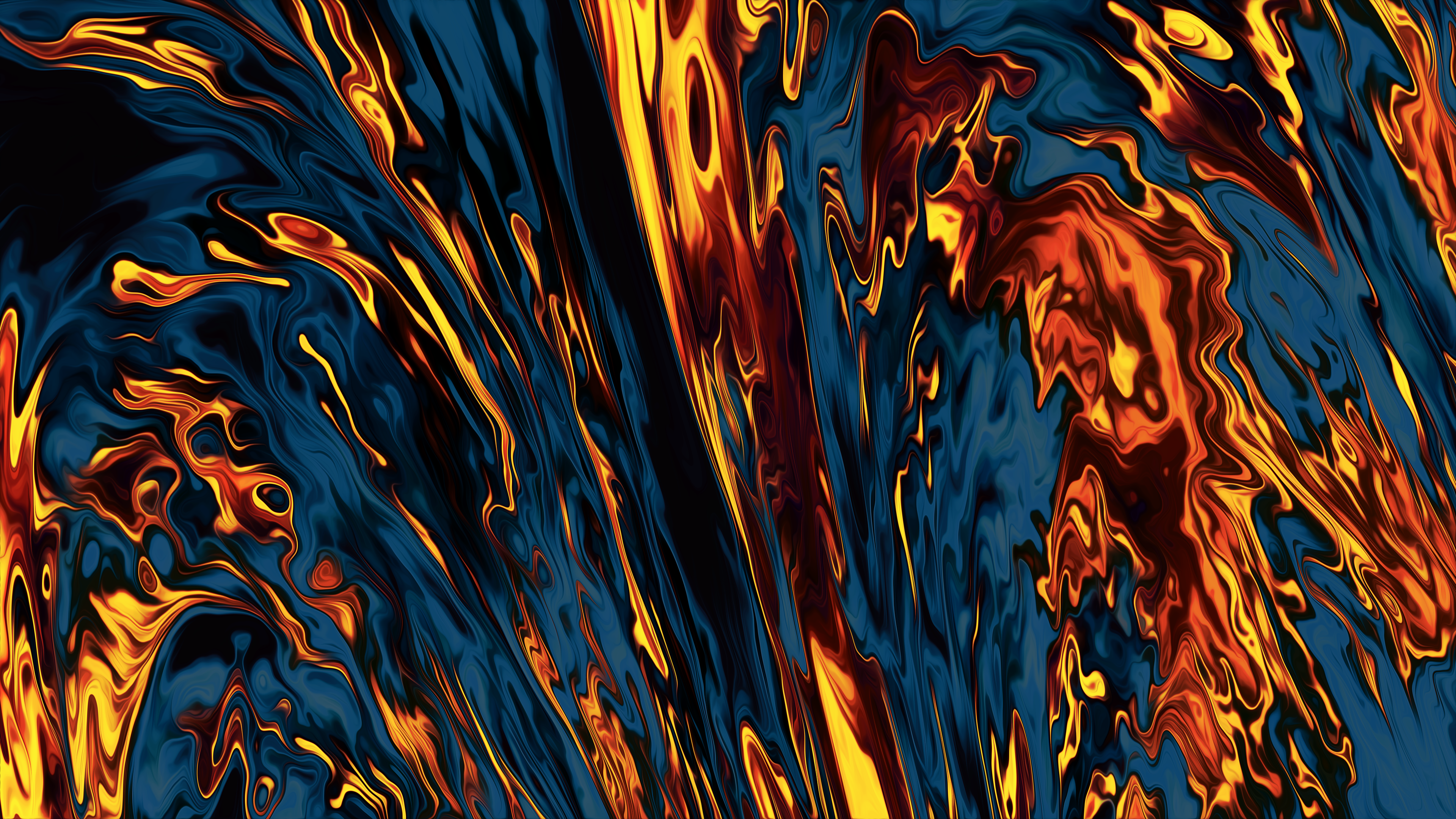 Abstract wavy colorful lines in 4K HD Wallpaper