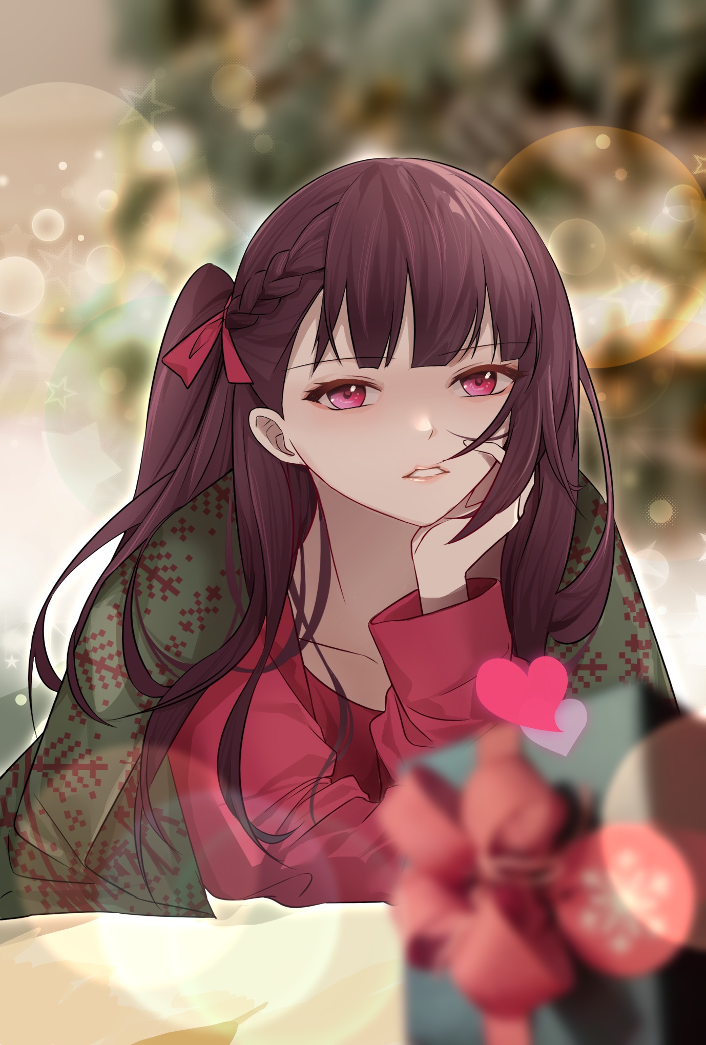 Anime girl with purple hair and pink eyes, WA2000 fan art HD Phone Wallpaper