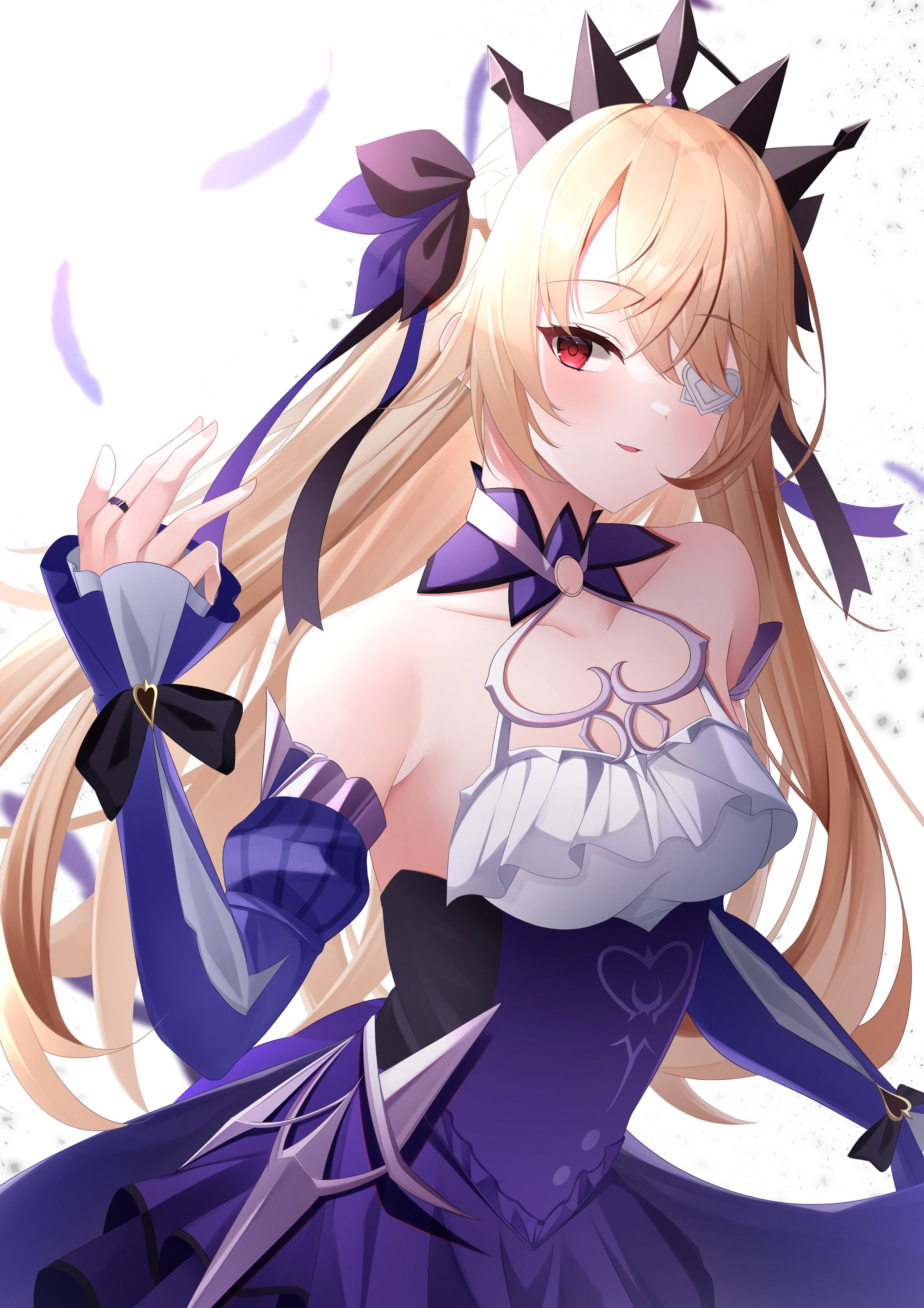Fischl from Genshin Impact in a purple dress HD Phone Wallpaper