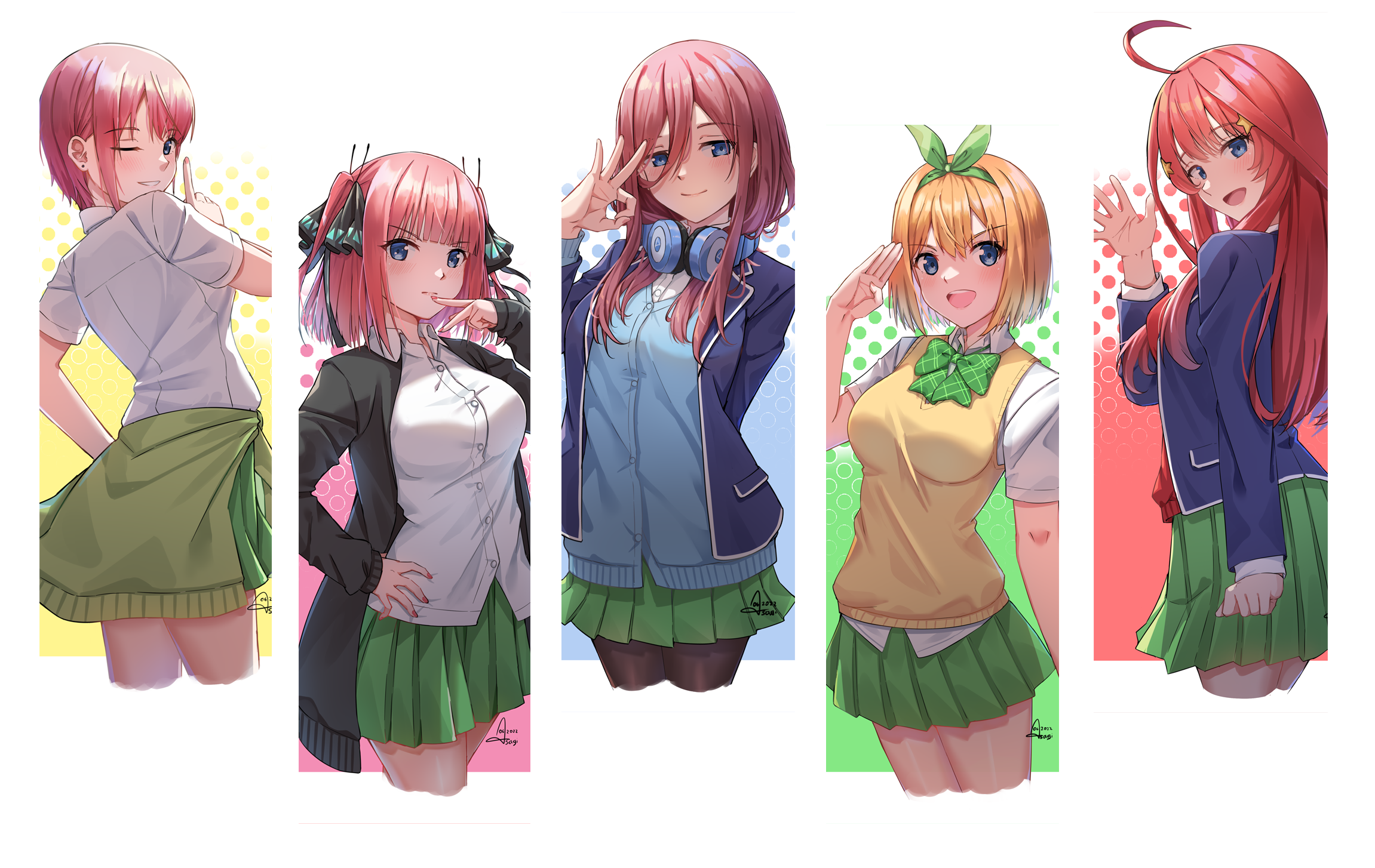 The Quintessential Quintuplets Fan Art HD Wallpaper