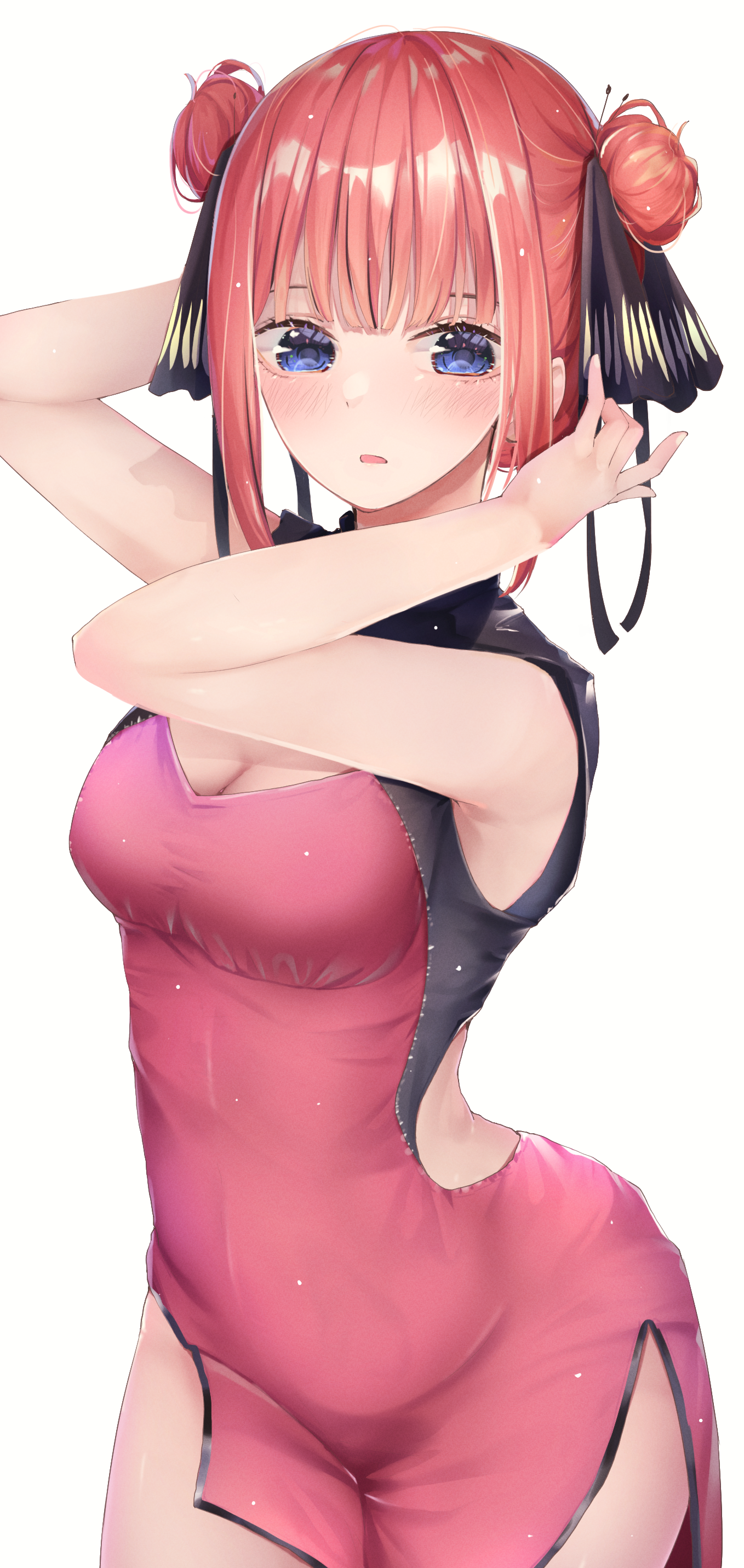 Nino Nakano in a pink dress HD Phone Wallpaper