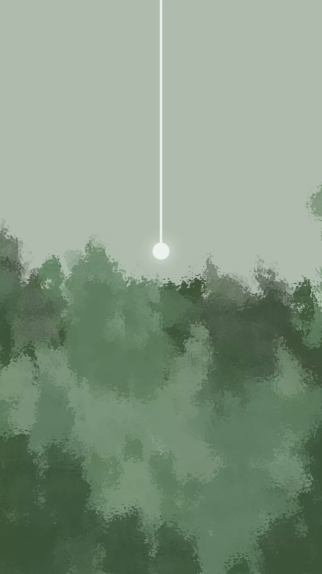 Abstract forest with a hanging light HD Phone Wallpaper