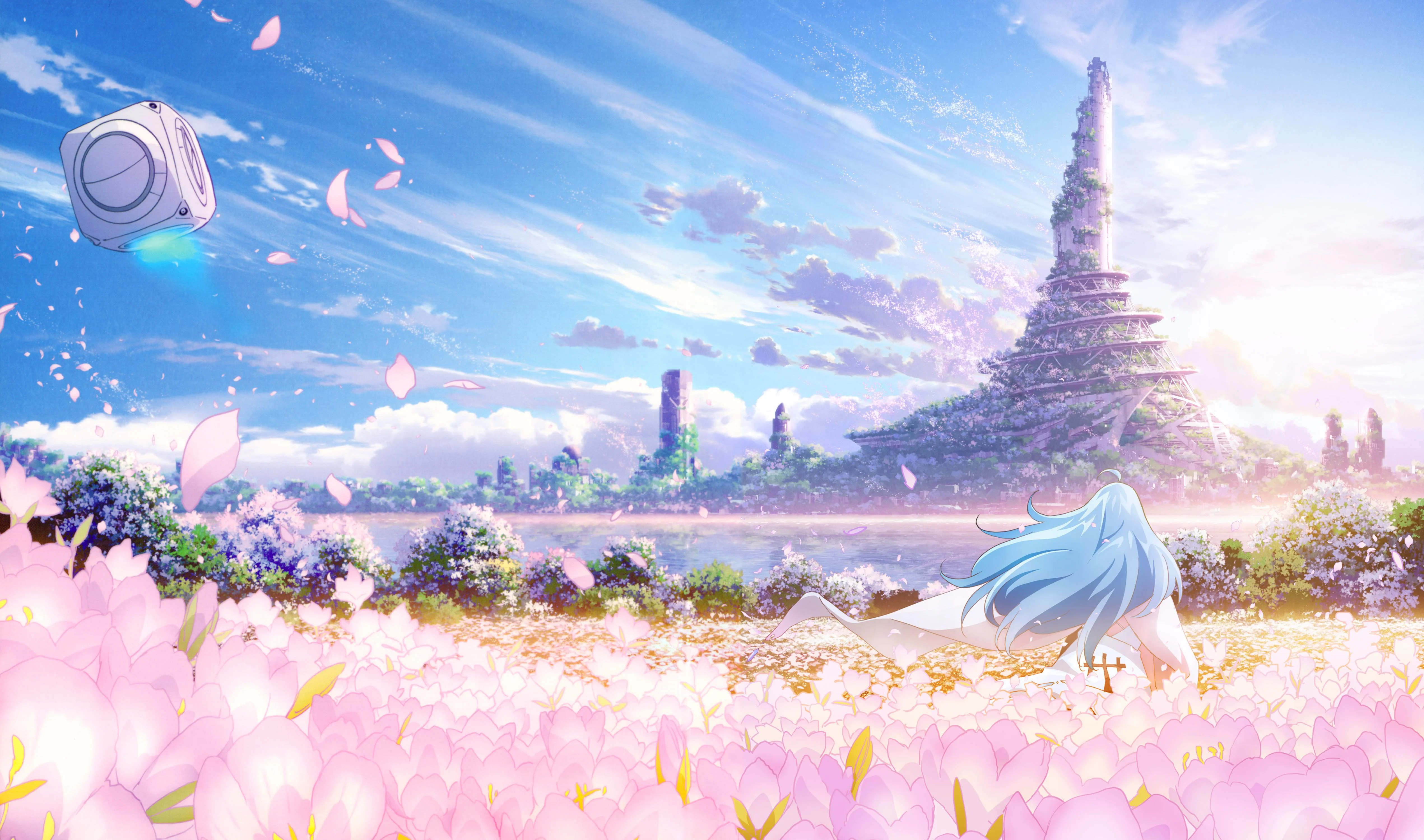4K Vivy: Fluorite Eye’s Song futuristic landscape HD Wallpaper