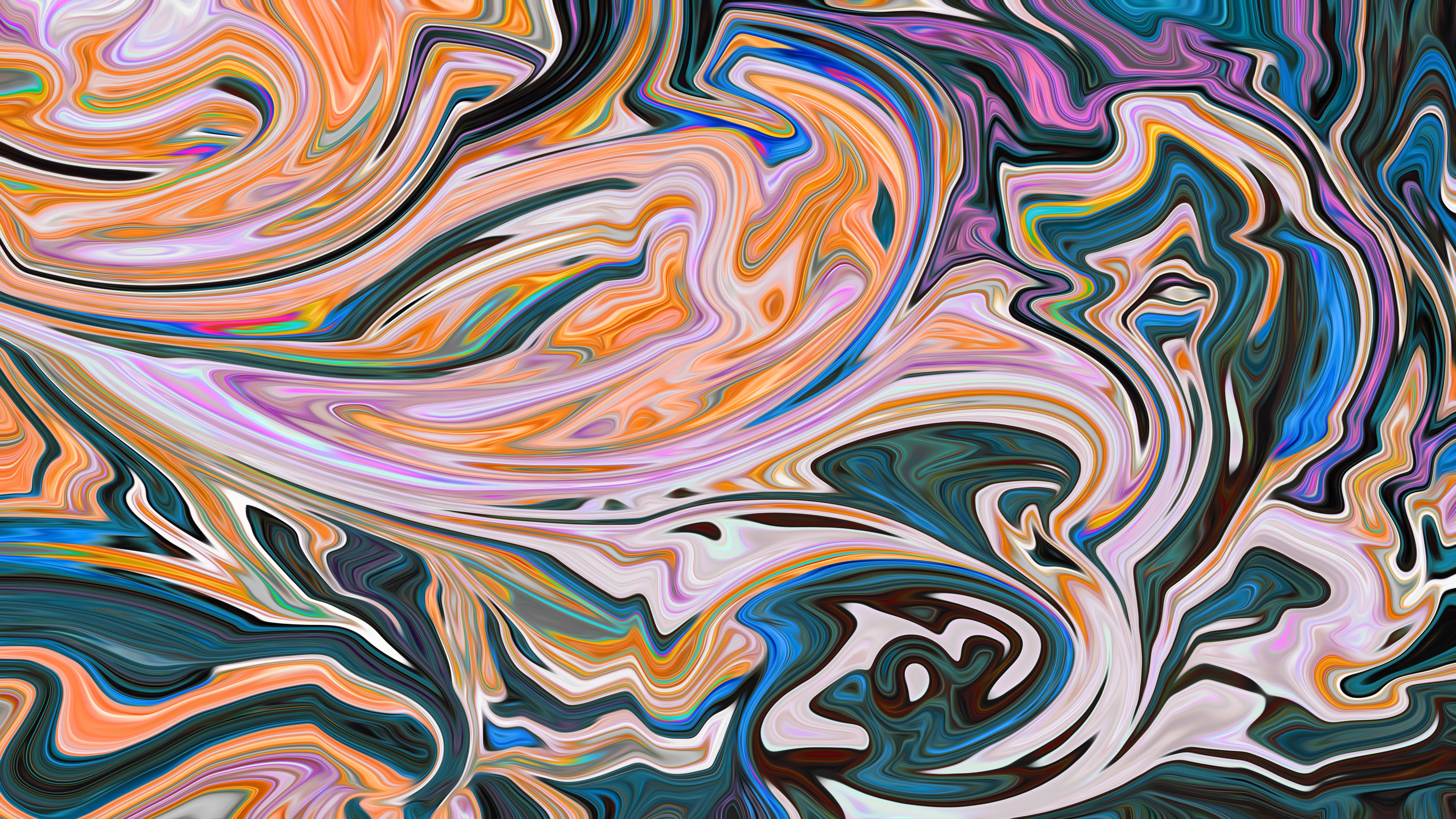 4K Abstract Fluid Shapes by XEBELION HD Wallpaper