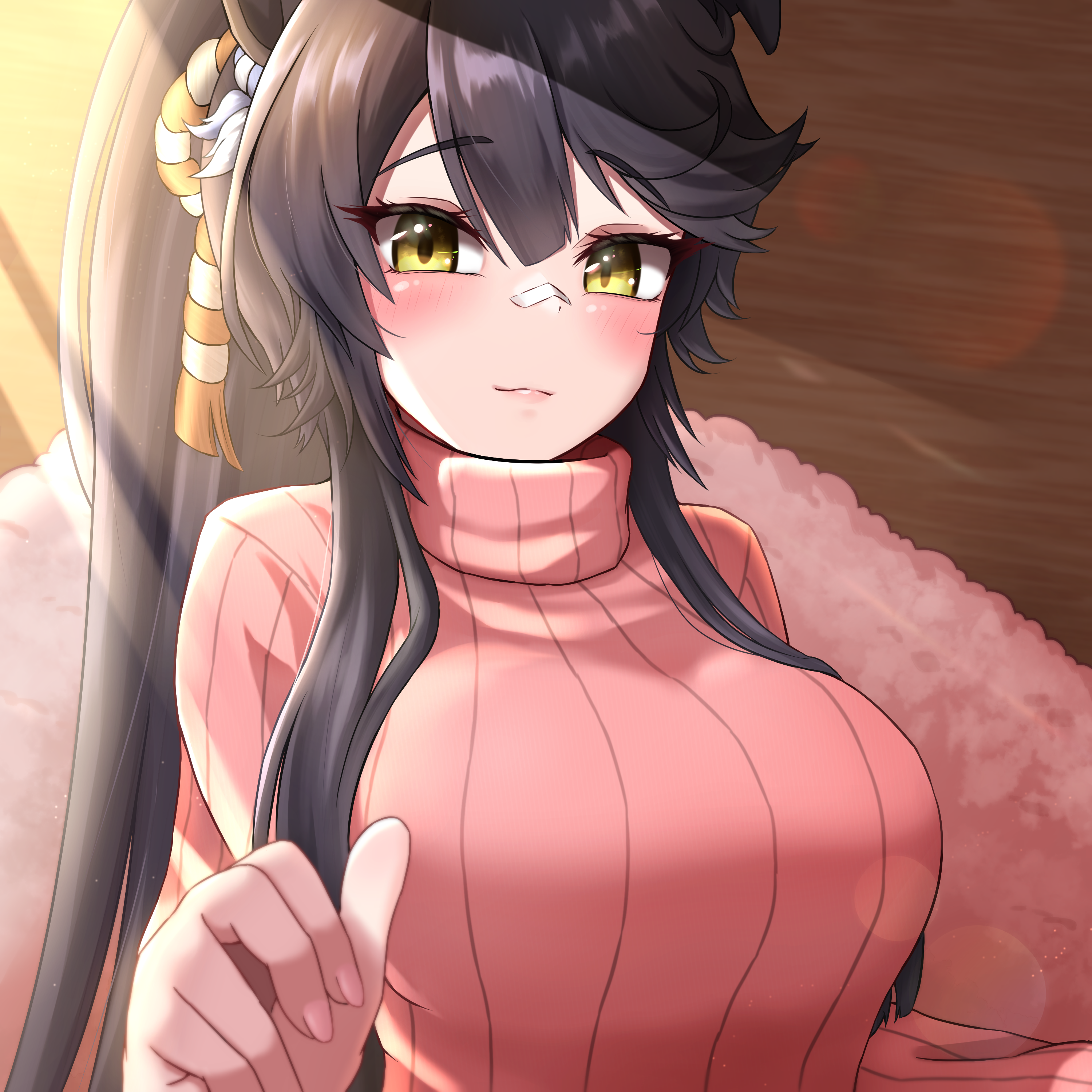 Narita Brian from Uma Musume Pretty Derby in a pink sweater HD Wallpaper