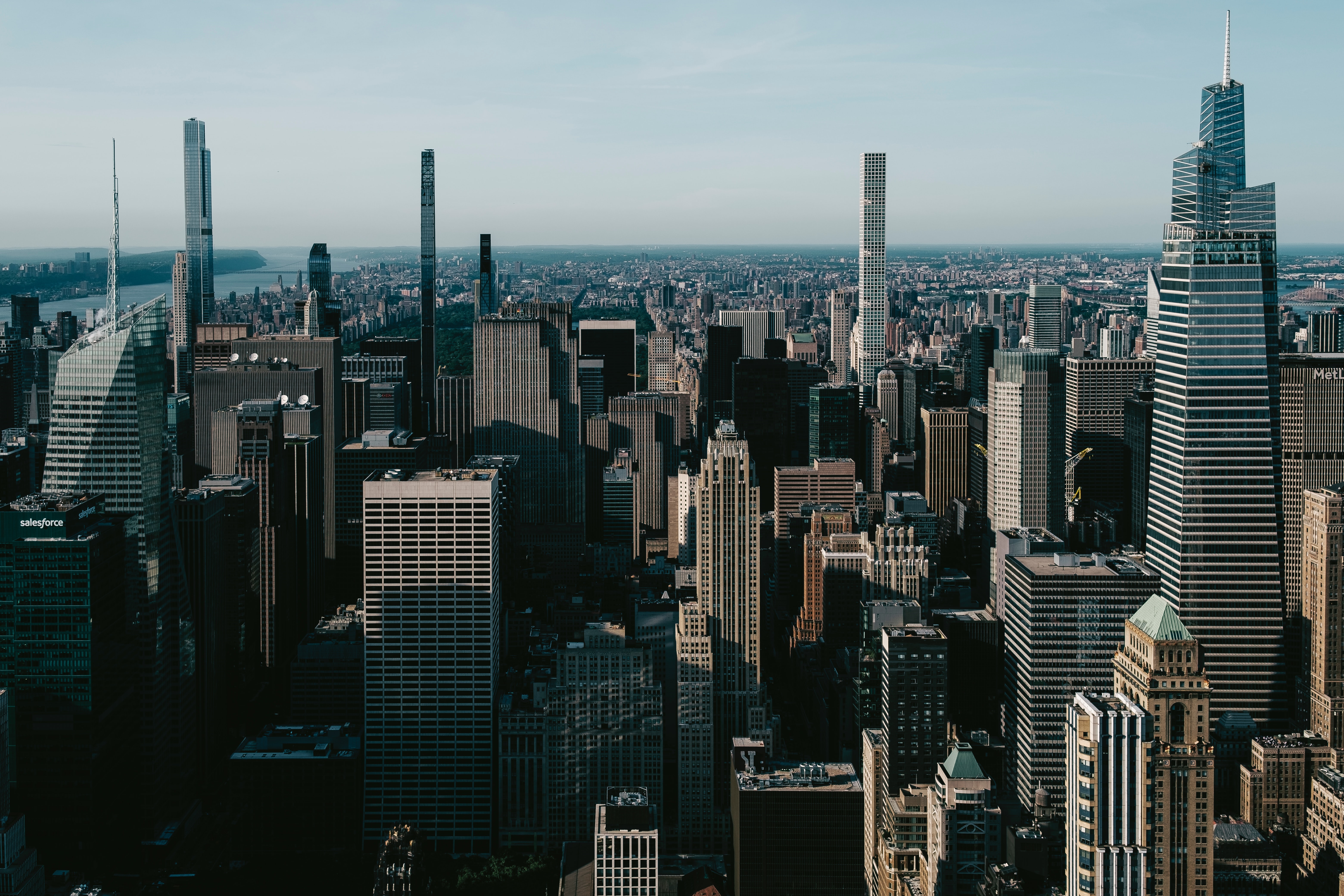 New York City Manhattan cityscape with skyscrapers HD Wallpaper