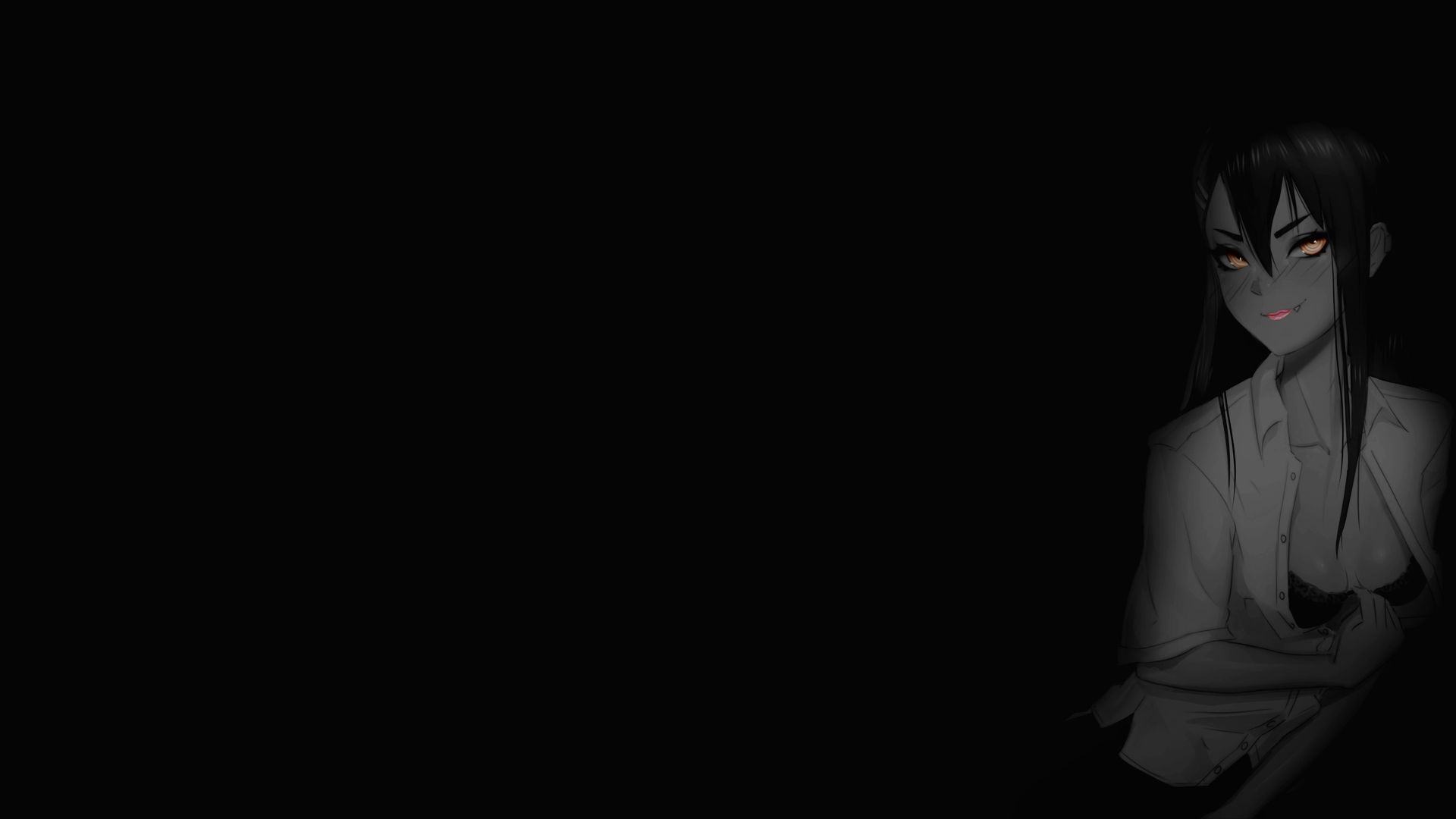 Nagatoro Hayase with selective coloring on dark background HD Wallpaper