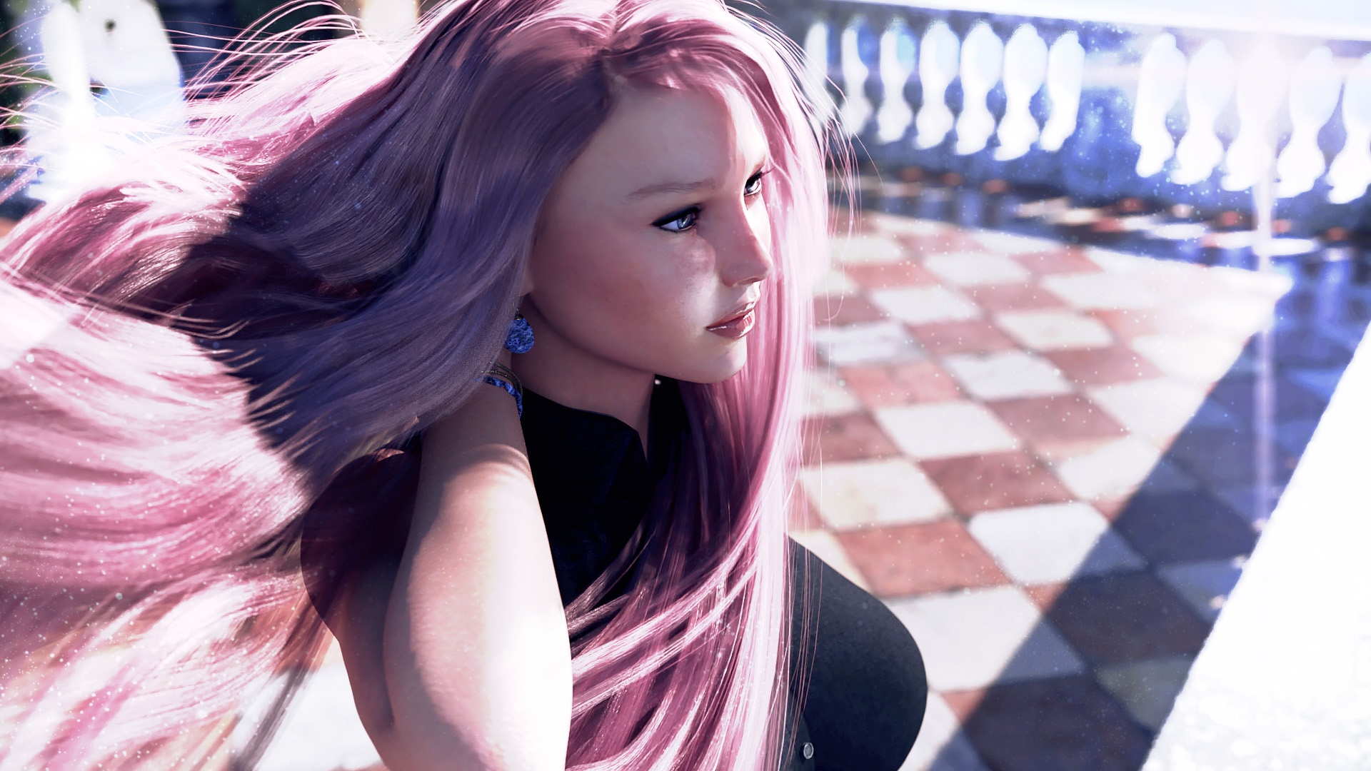 The Deluca Family: Lana with Pink Hair and Jewelry HD Wallpaper