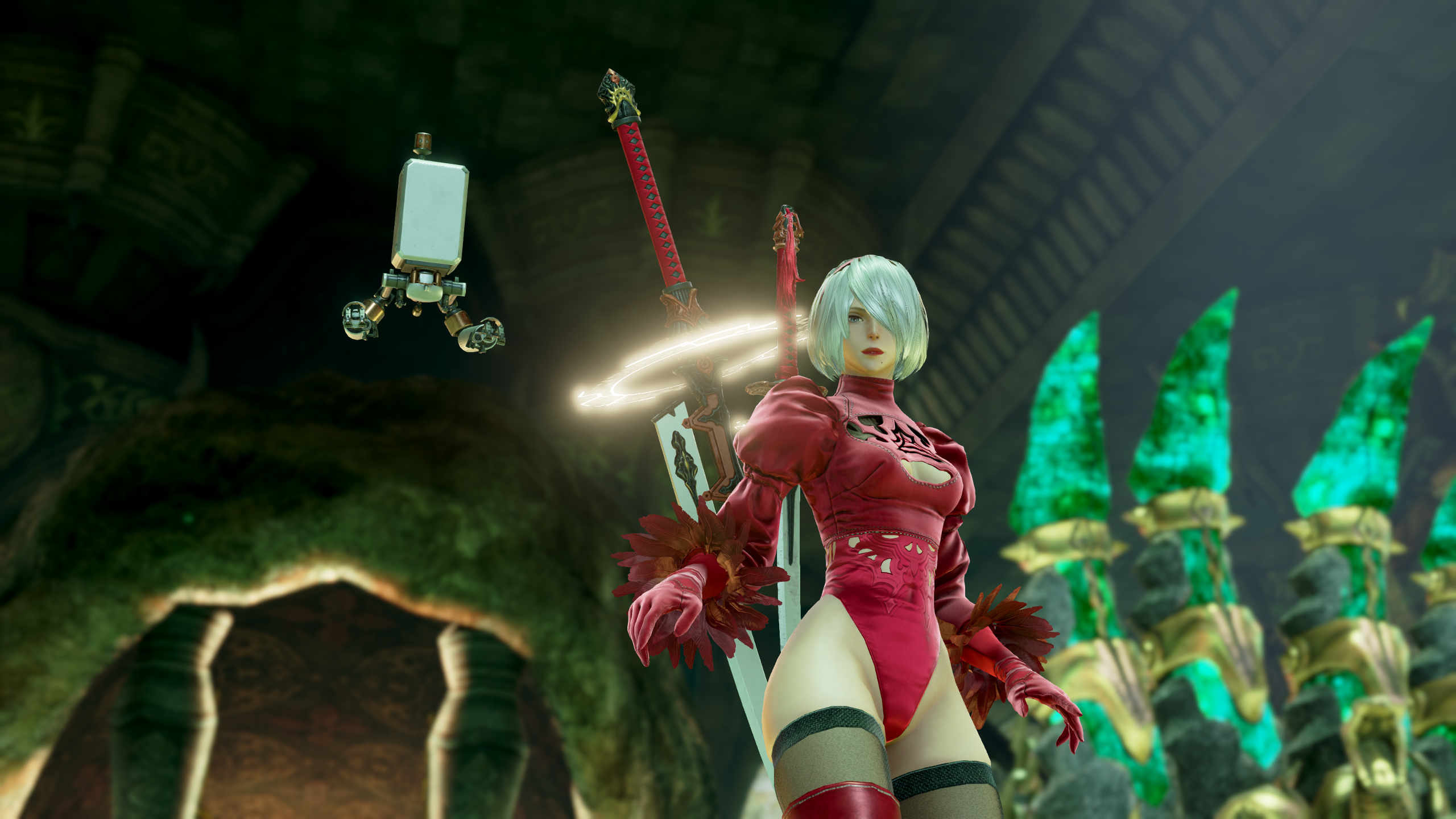 2B from Nier: Automata with swords in Soul Calibur VI HD Wallpaper
