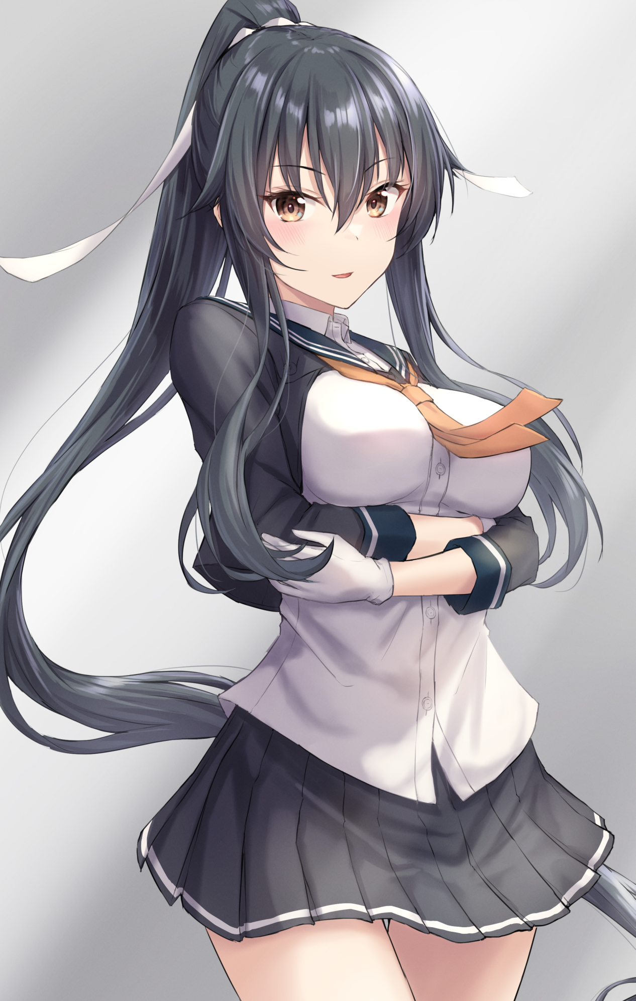 Yahagi from Kantai Collection with ponytail HD Phone Wallpaper