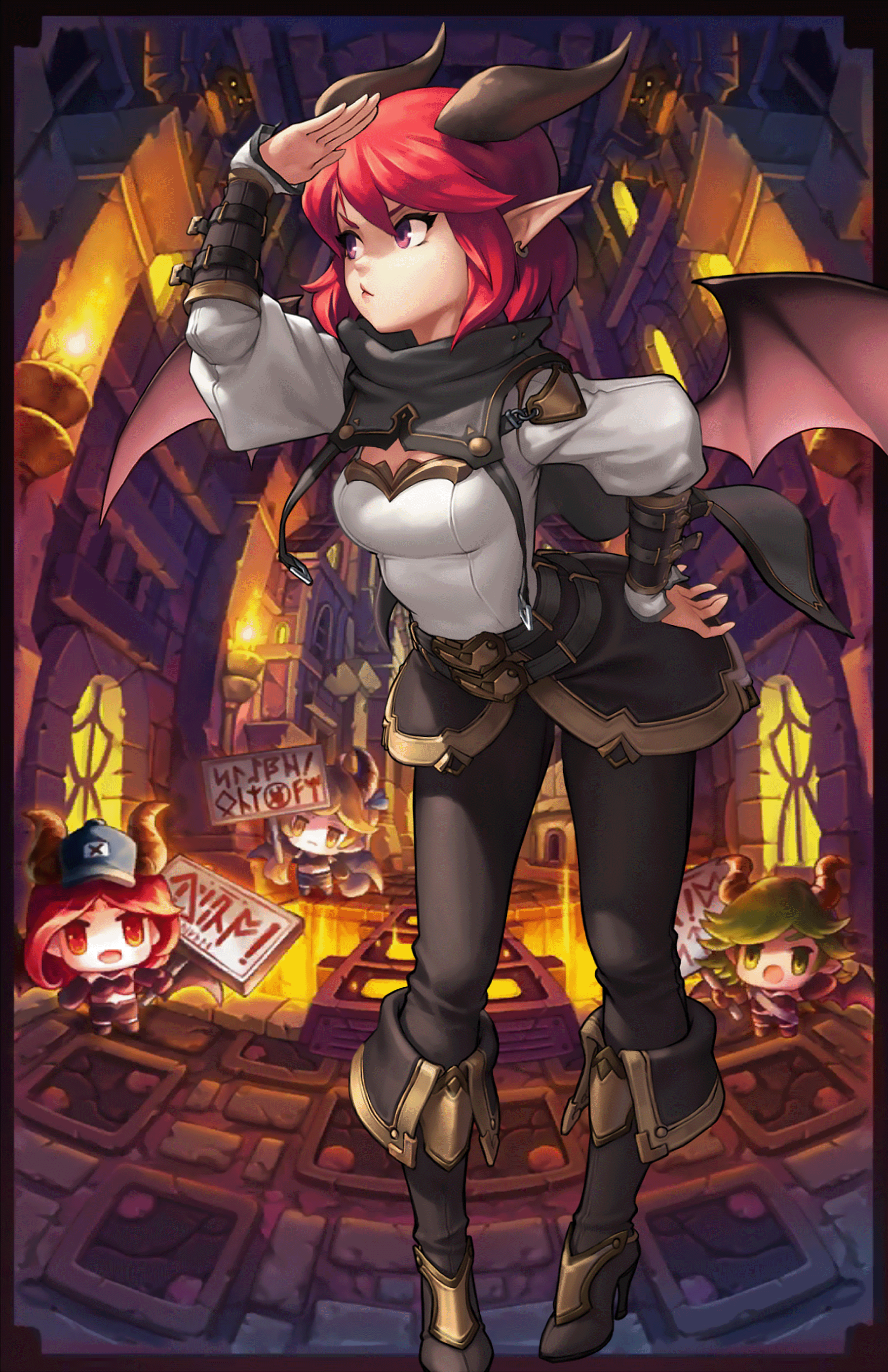 Yuze from Guardian Tales with Succubus Features HD Phone Wallpaper