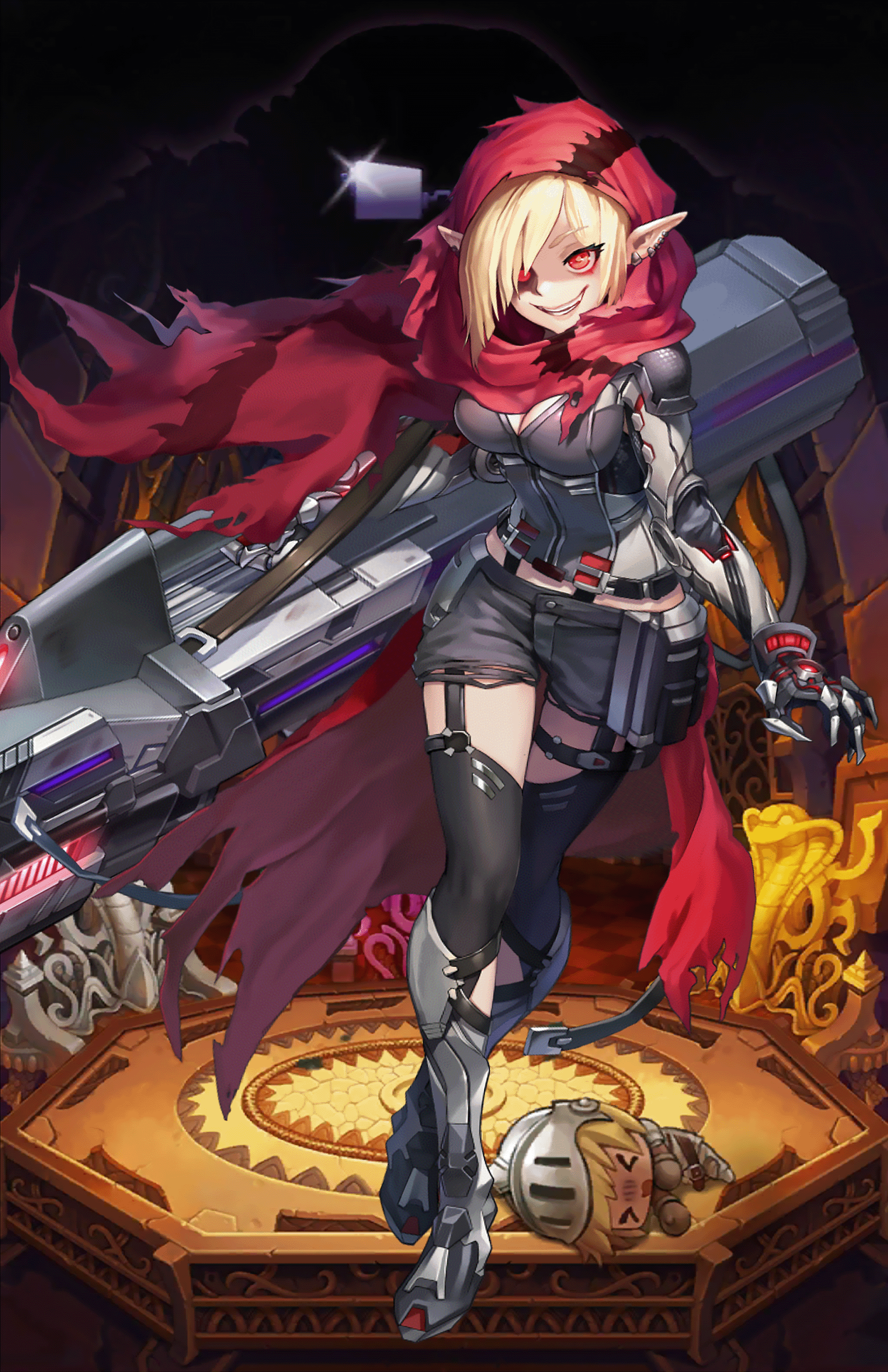 Arabelle from Guardian Tales with a large gun HD Phone Wallpaper
