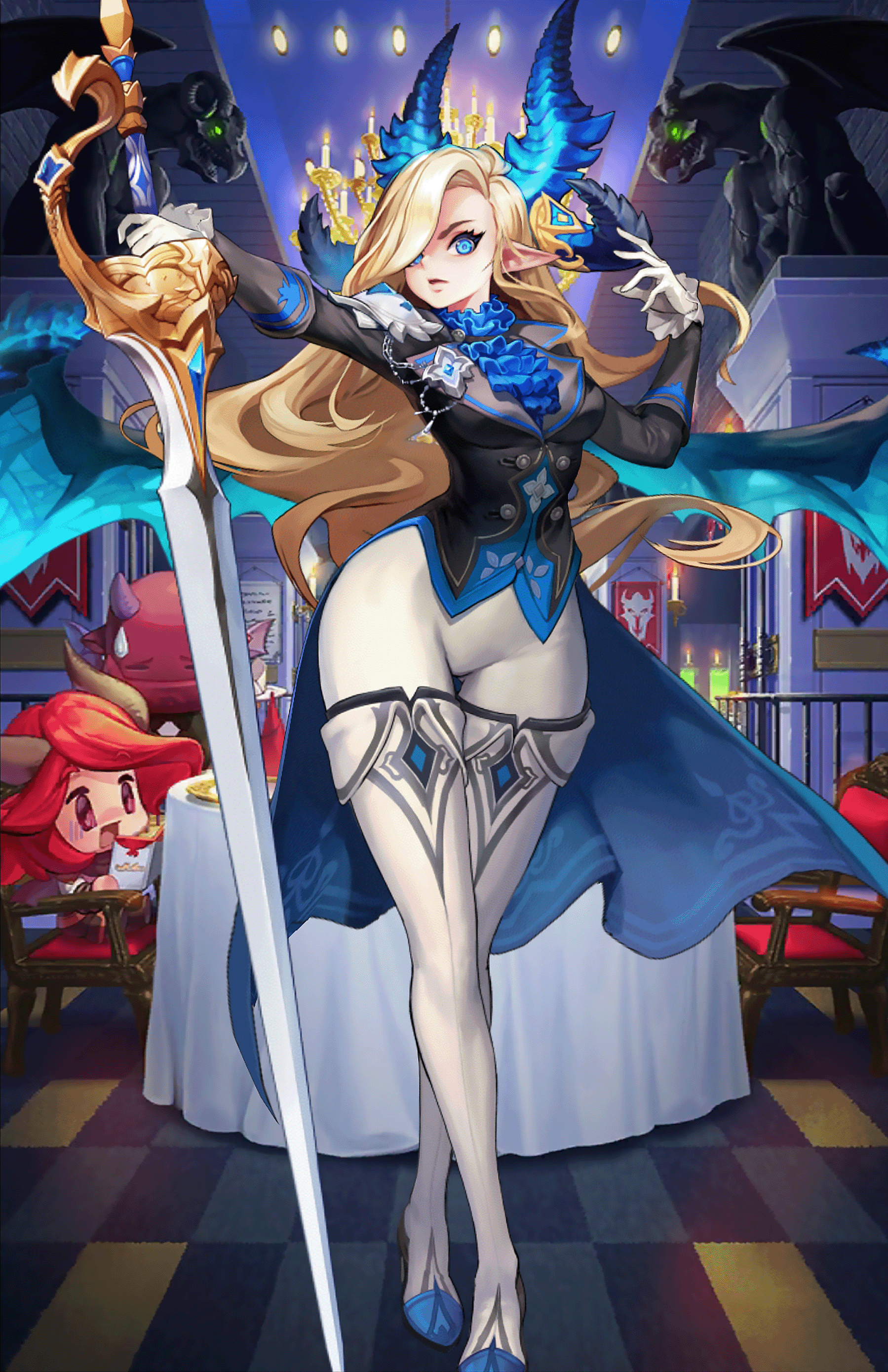 Bianca with a sword in Guardian Tales HD Phone Wallpaper
