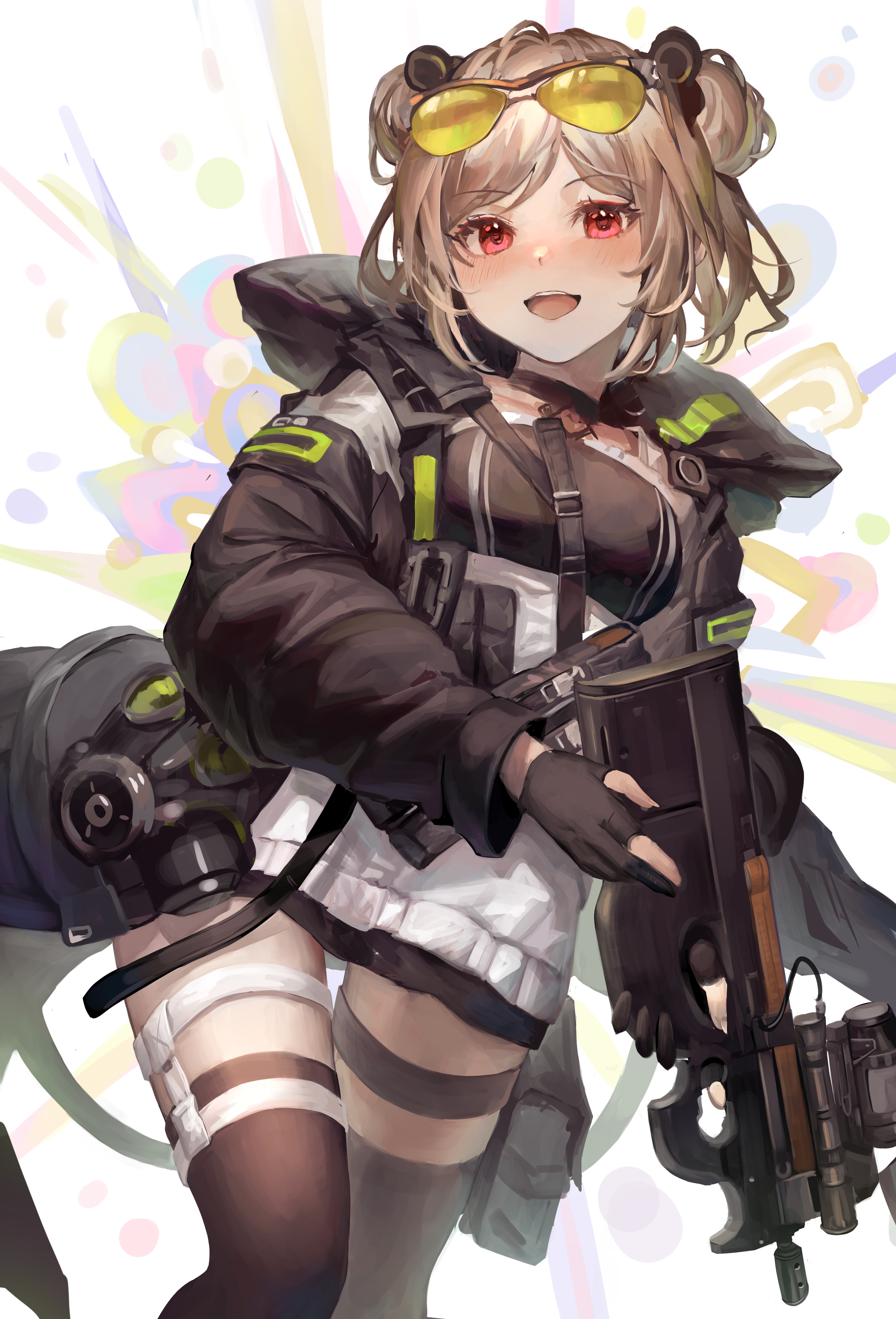 Girls Frontline fan art of a girl with a P90 HD Phone Wallpaper
