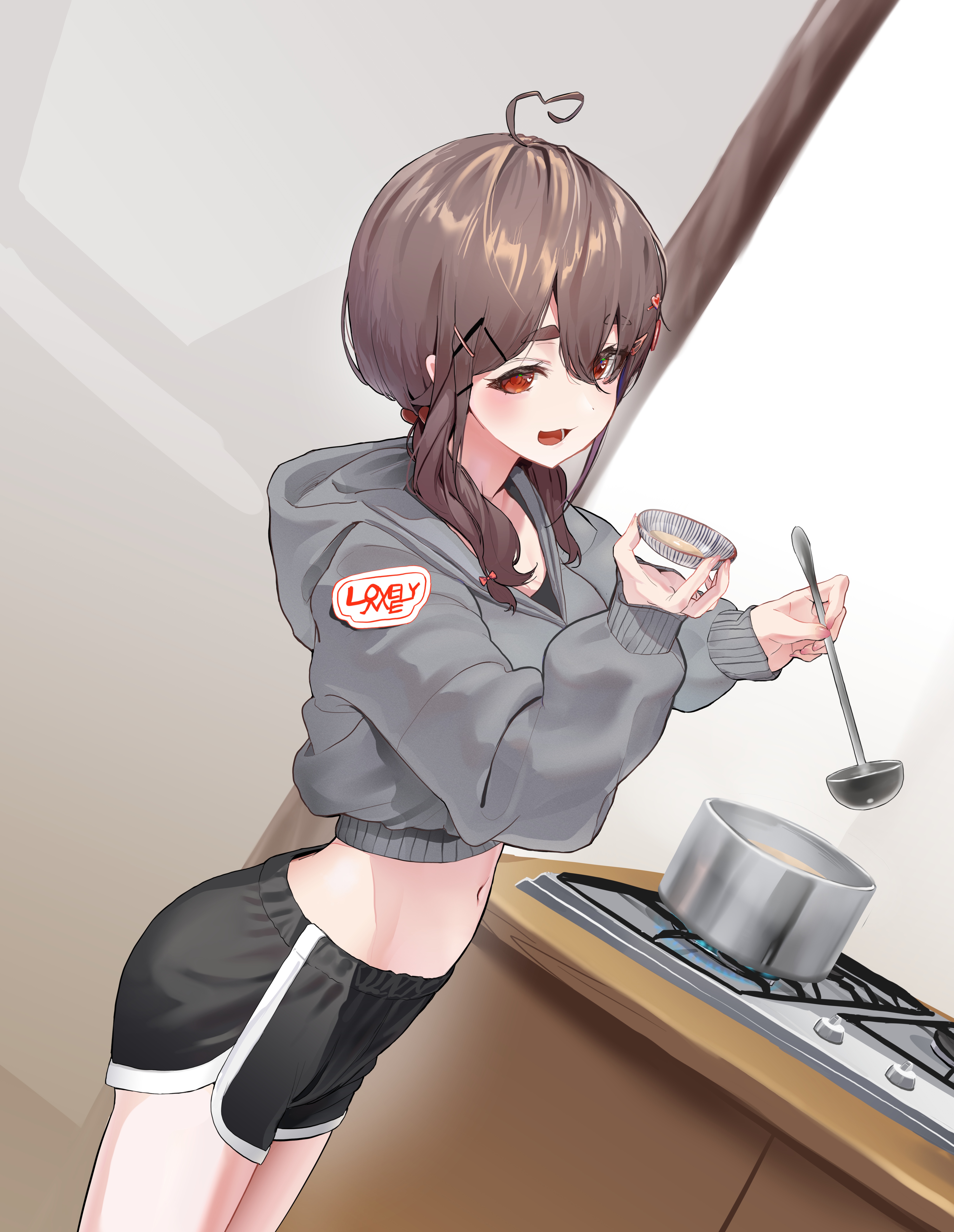 Girl cooking soup in a kitchen HD Phone Wallpaper