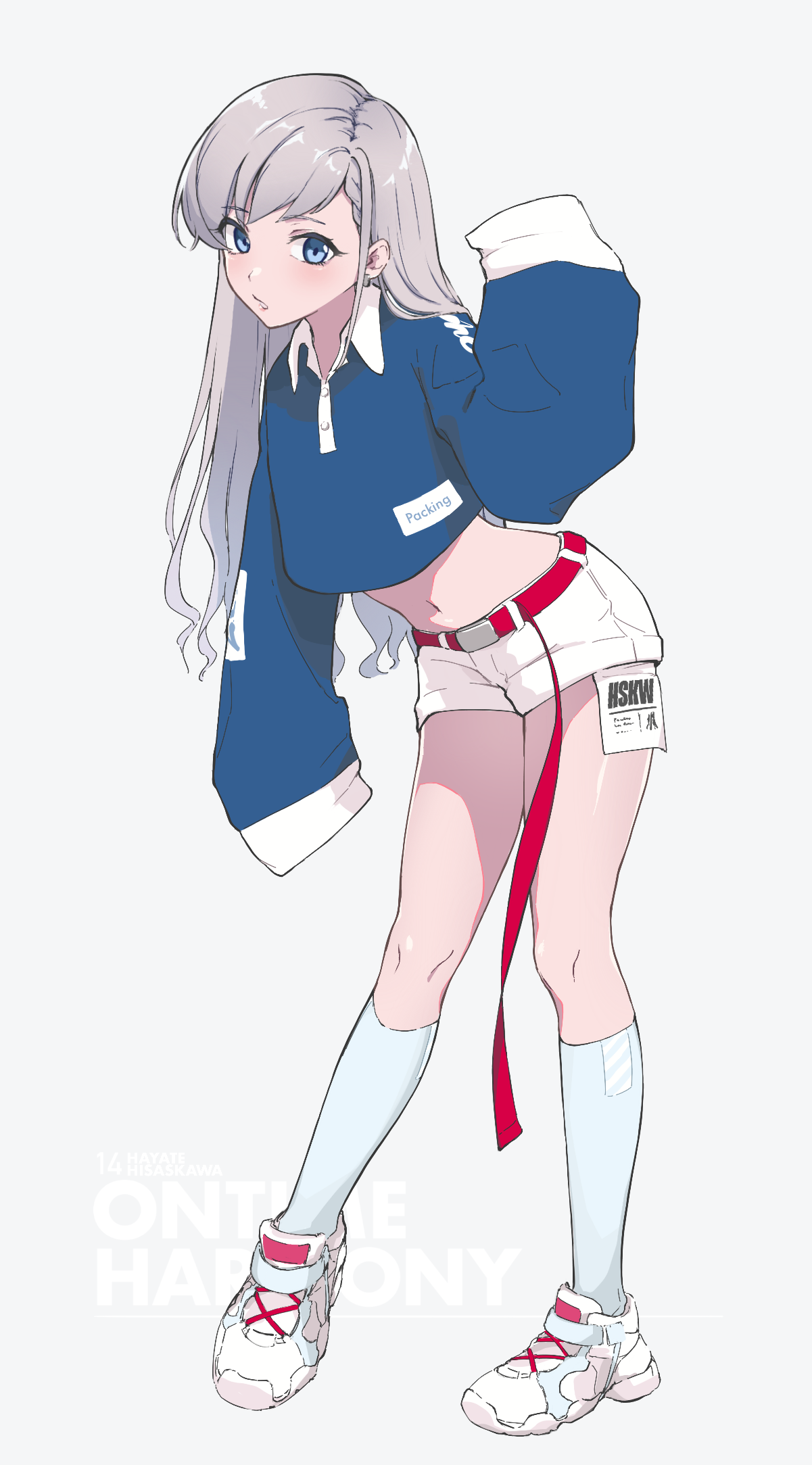 Anime girl with white hair and blue eyes HD Phone Wallpaper