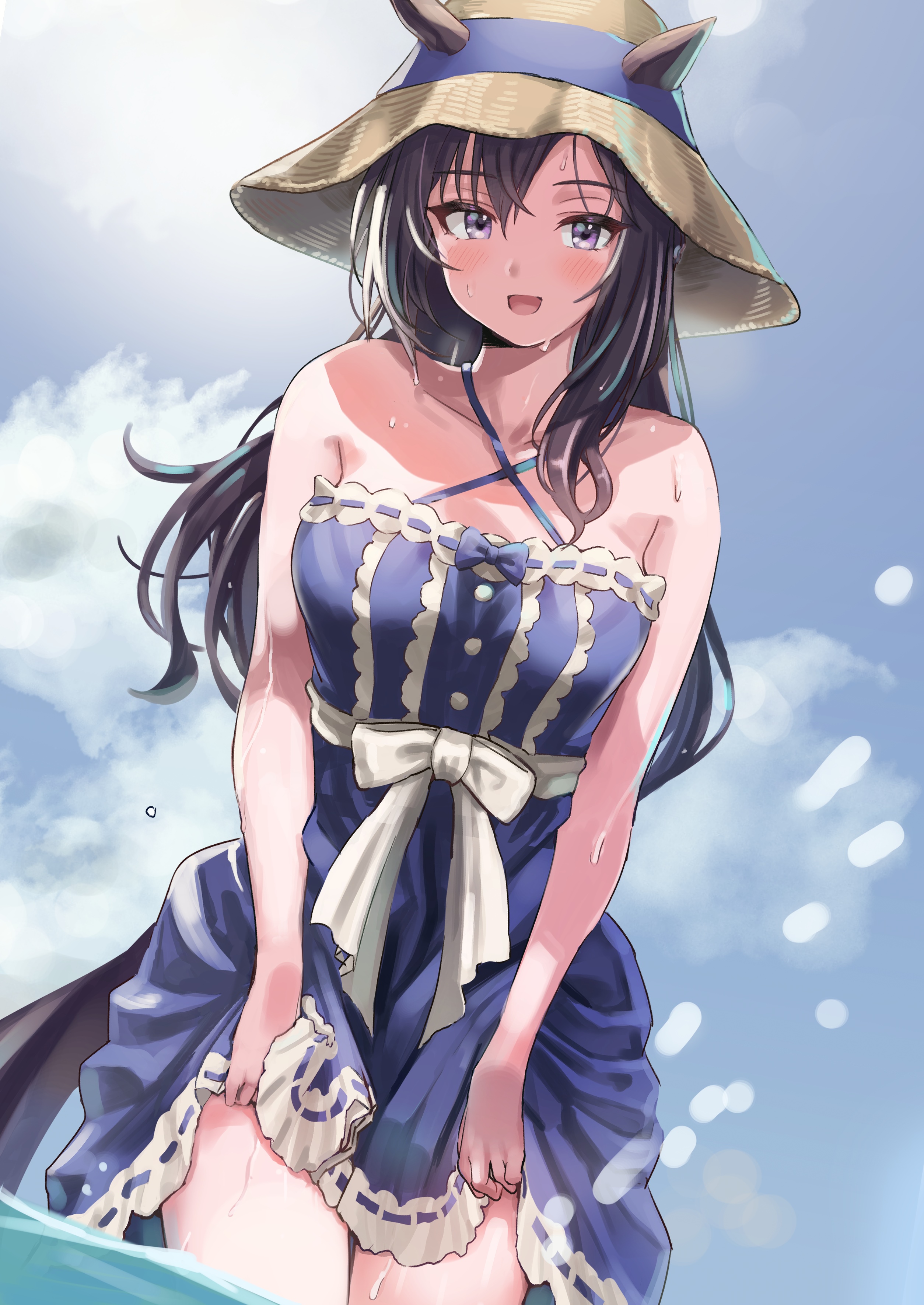 Mejiro Dober from Uma Musume Pretty Derby in water HD Phone Wallpaper