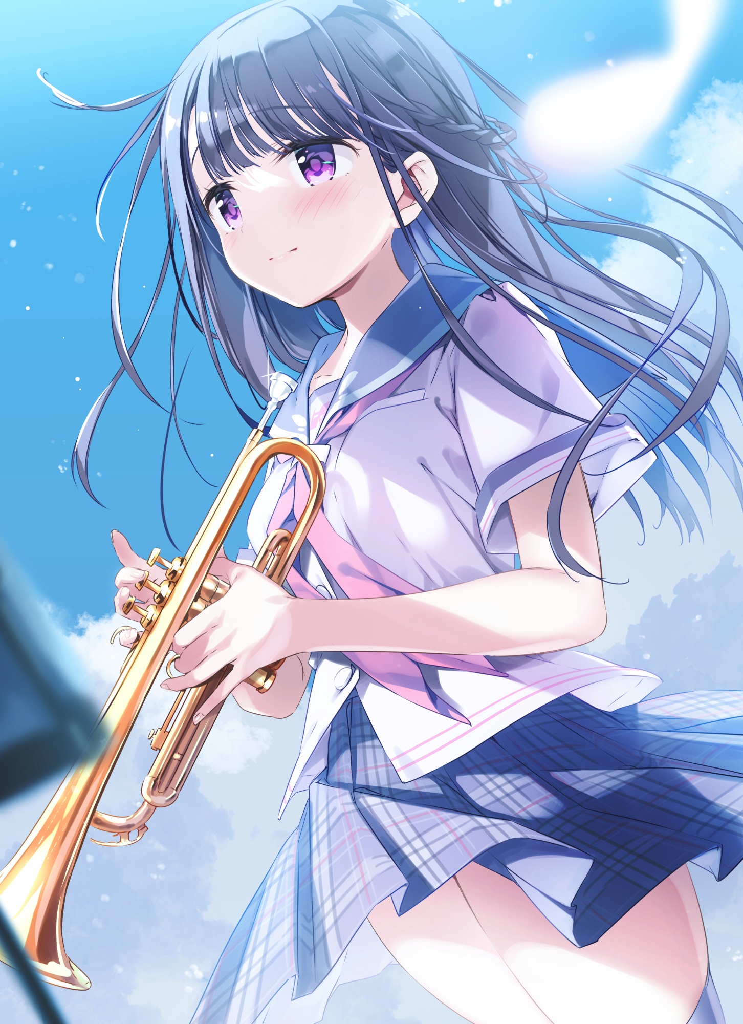 Kimishima Ao playing the trumpet HD Phone Wallpaper