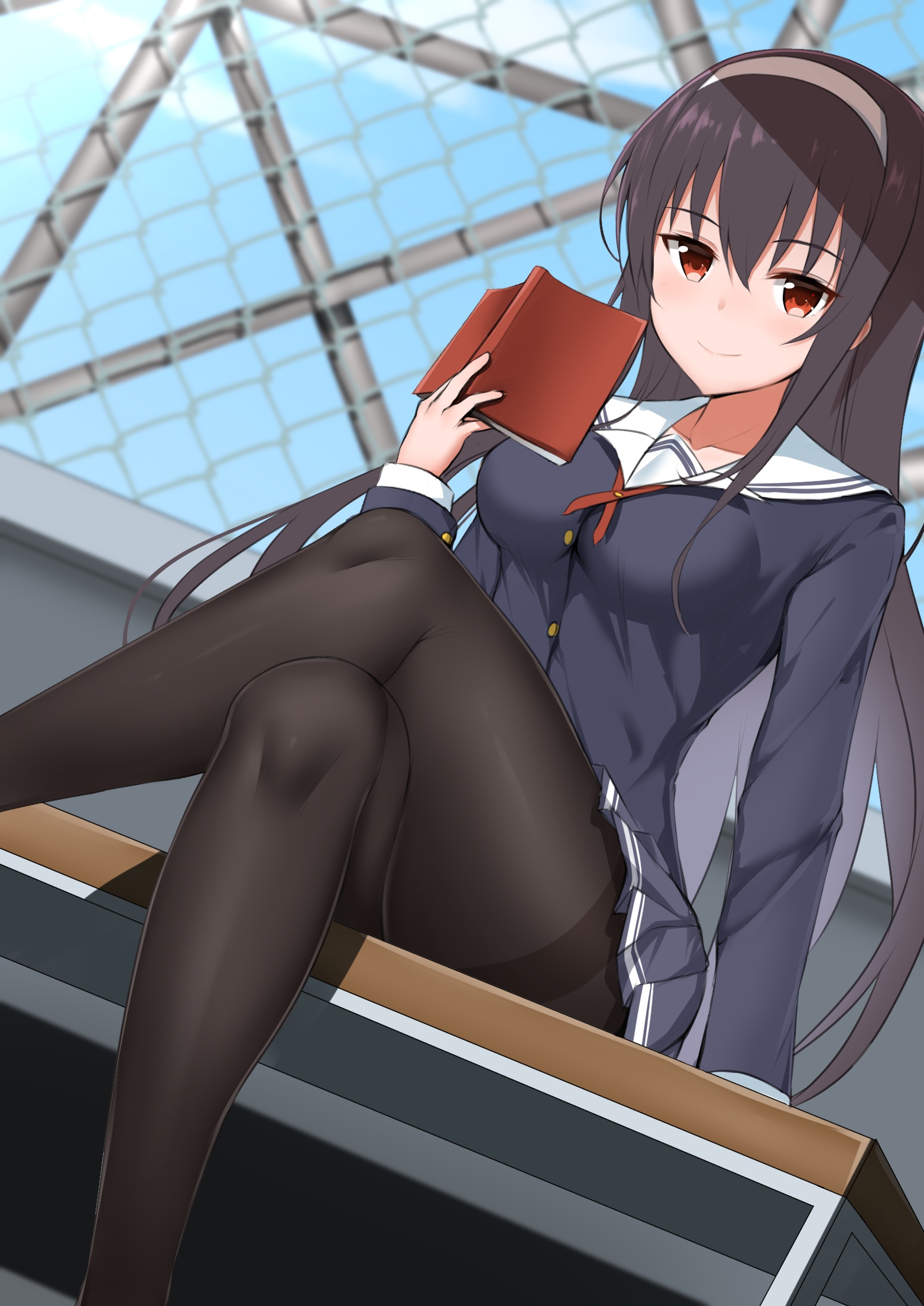 Kasumigaoka Utaha with a book in a school uniform HD Phone Wallpaper