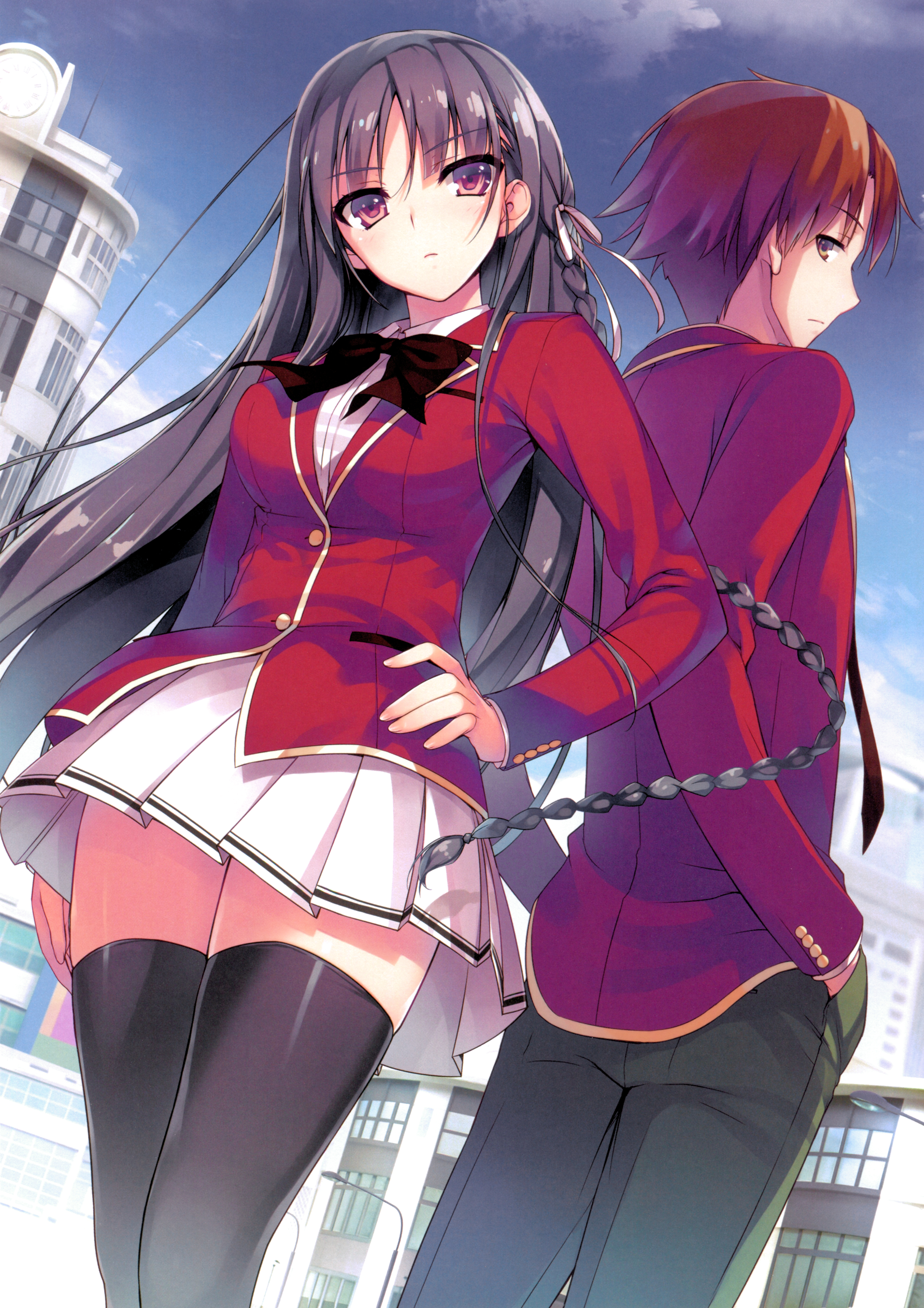 Horikita Suzune and Kiyotaka Ayanokouji from Classroom of the Elite HD Phone Wallpaper