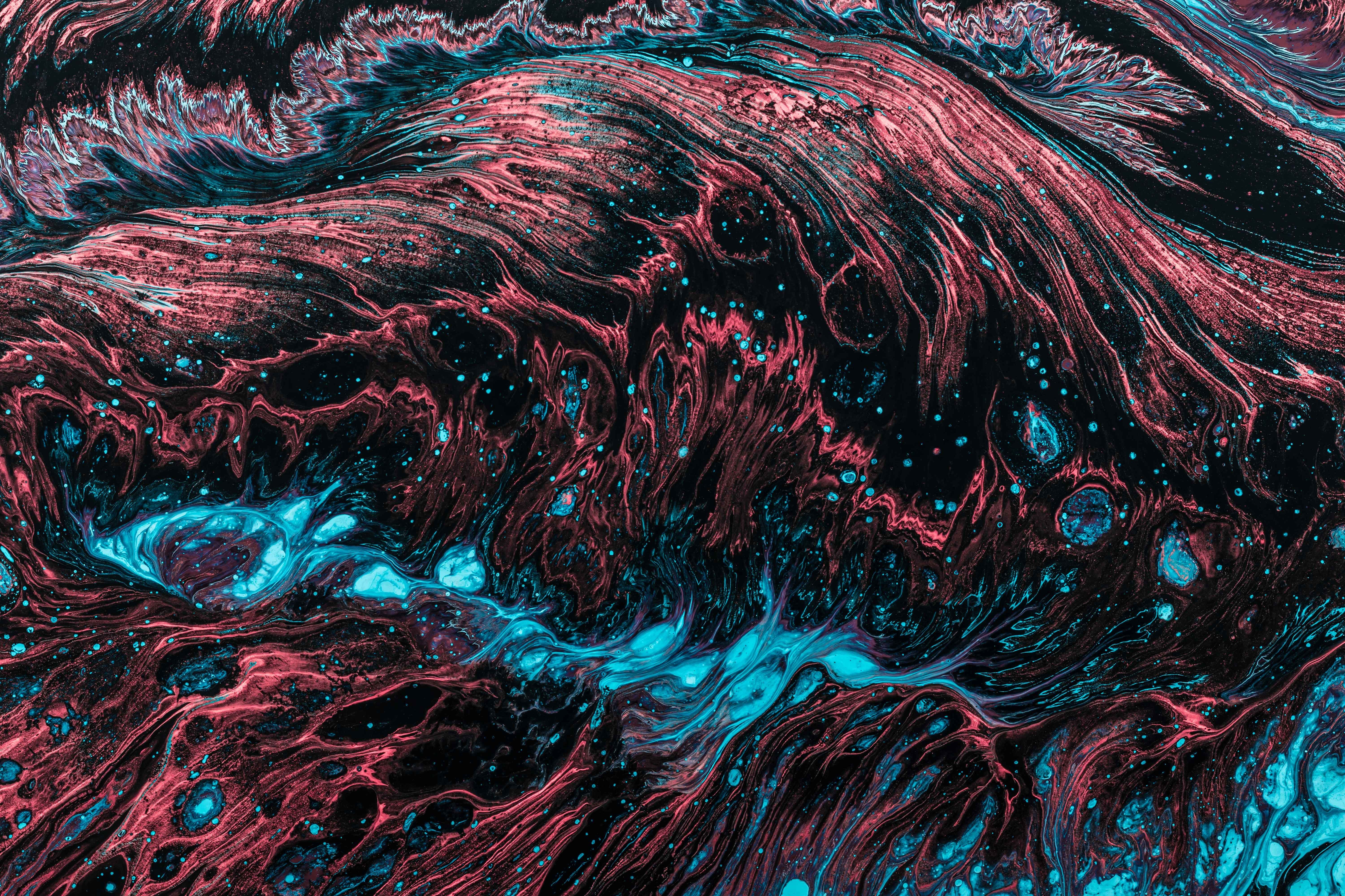 4K abstract texture with pink and blue swirls HD Wallpaper