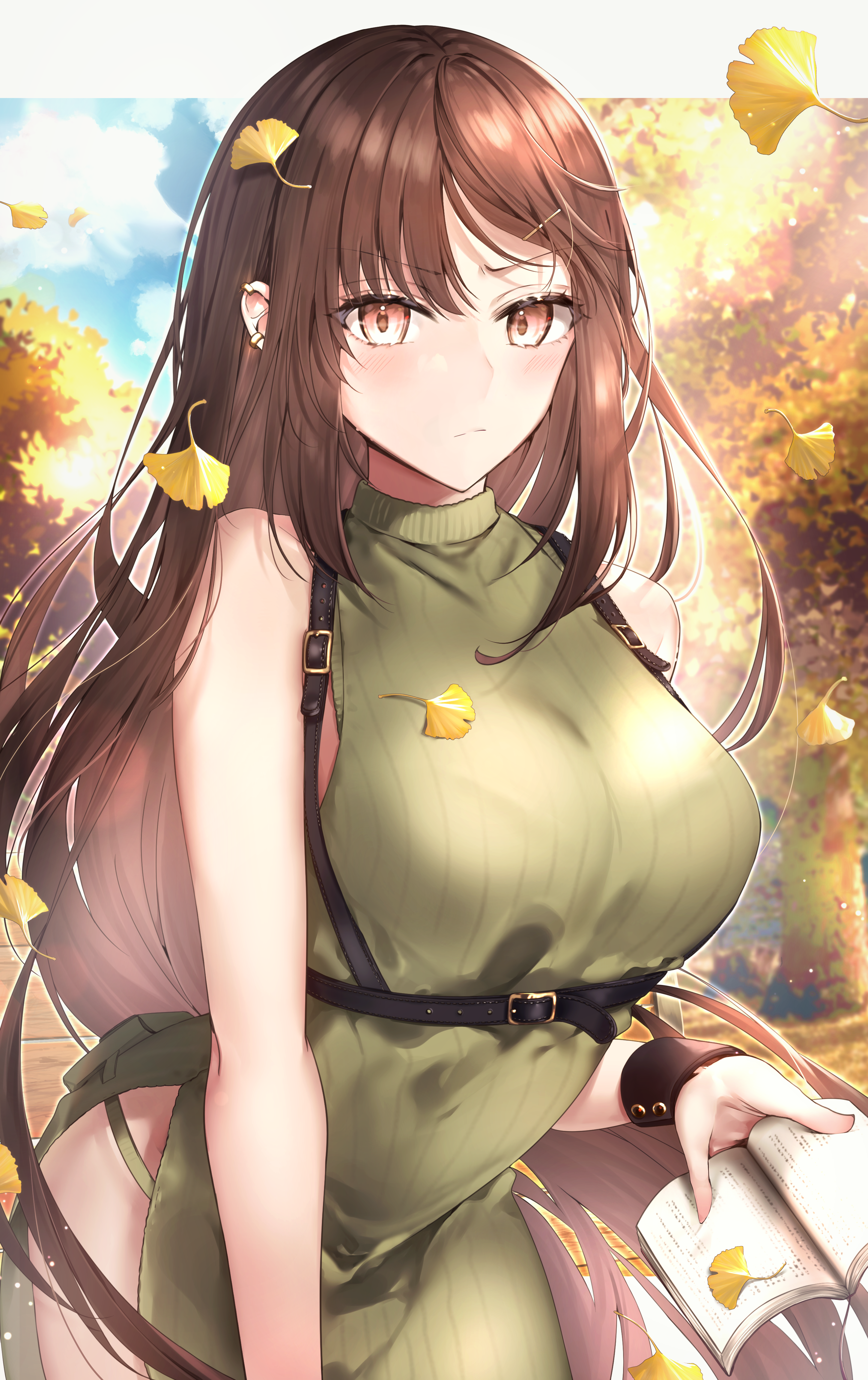Consort Yu from Fate/Grand Order in autumn park HD Phone Wallpaper