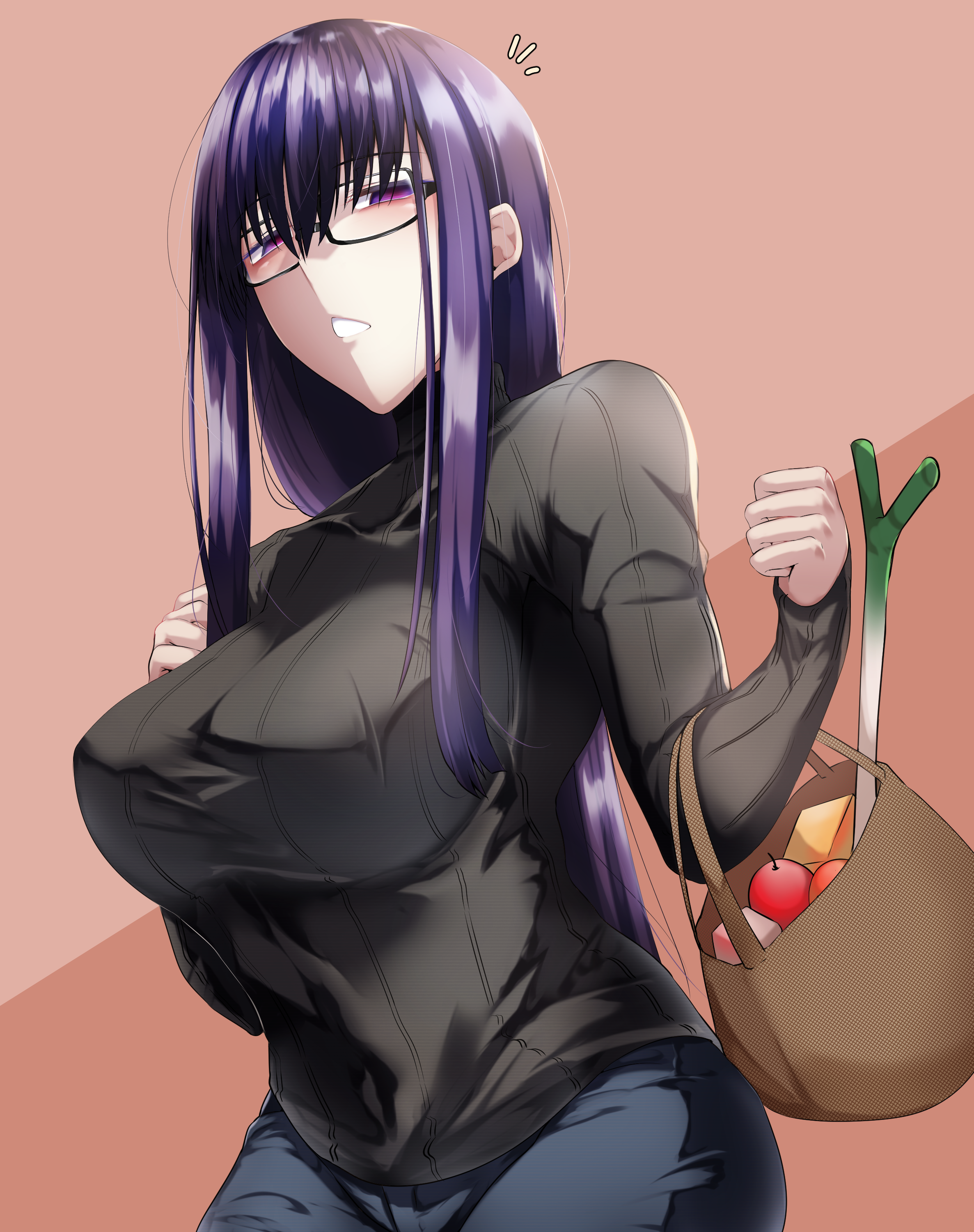 Murasaki Shikibu from Fate/Grand Order with groceries HD Phone Wallpaper
