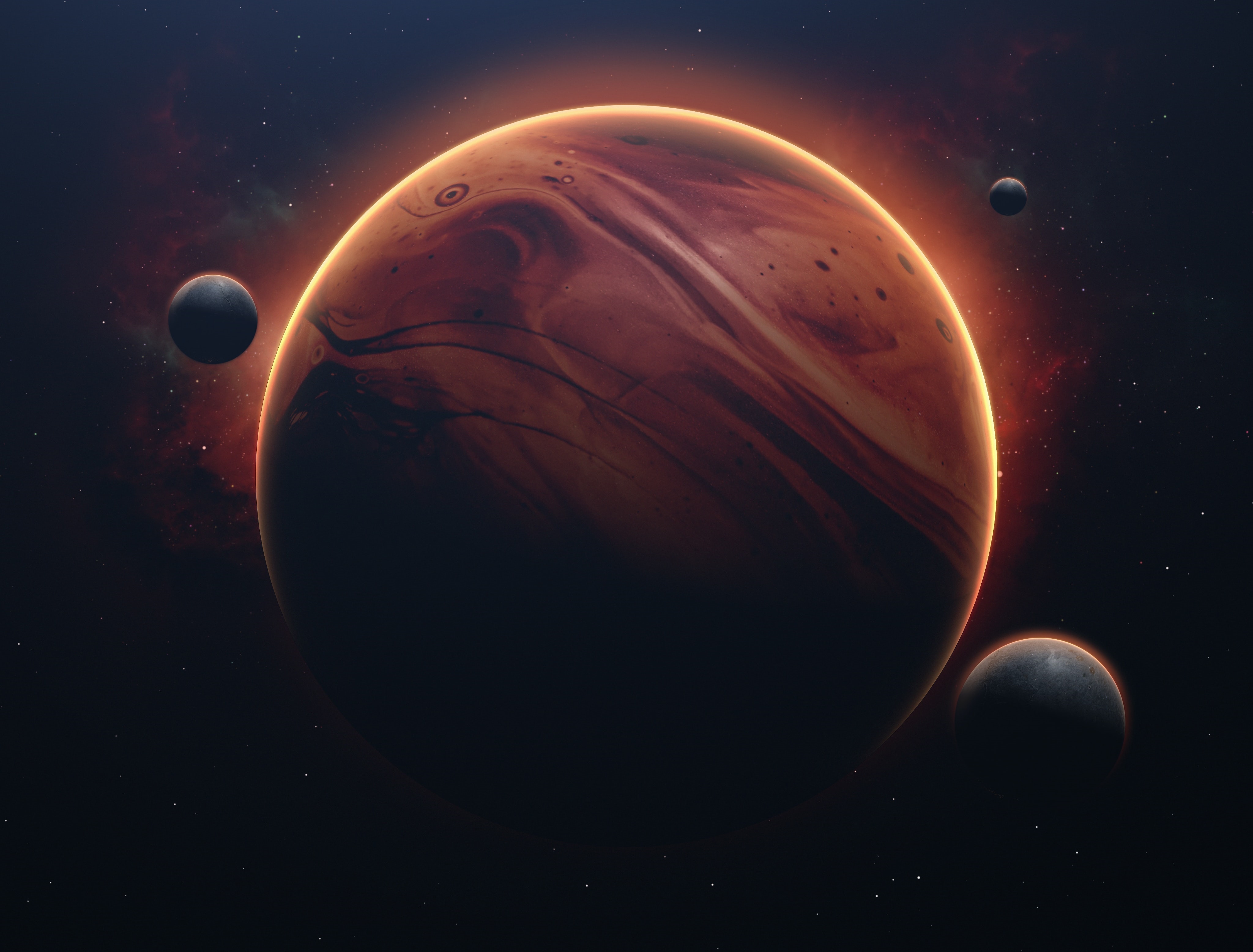 4K space with planets and stars HD Wallpaper