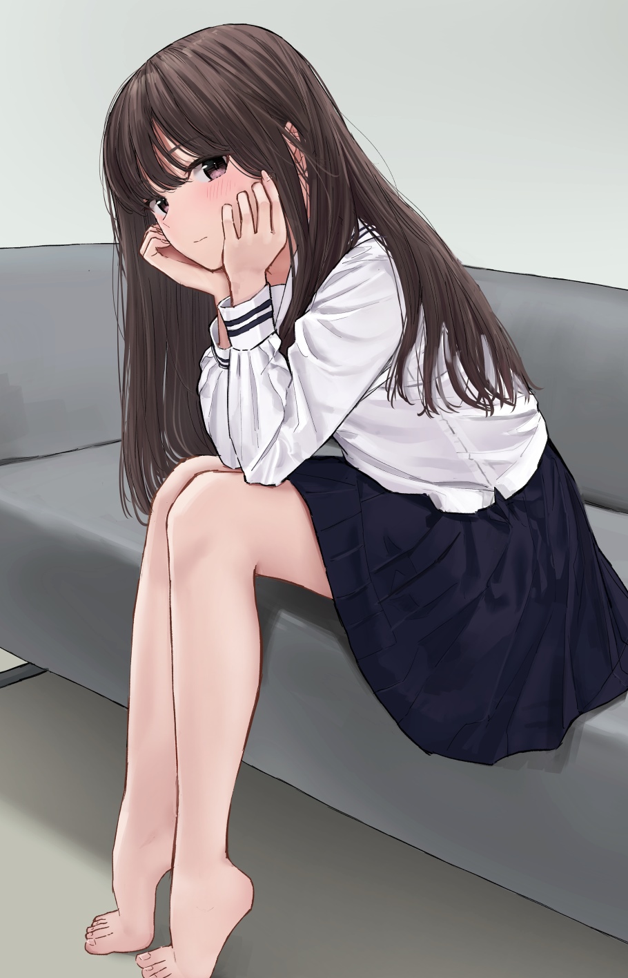 Fan art of a schoolgirl in uniform HD Phone Wallpaper