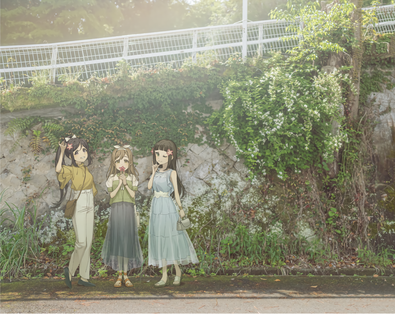Kunikida Hanamaru, Matsuura Kanan, Kurosawa Dia in Love Live! Sunshine HD Wallpaper