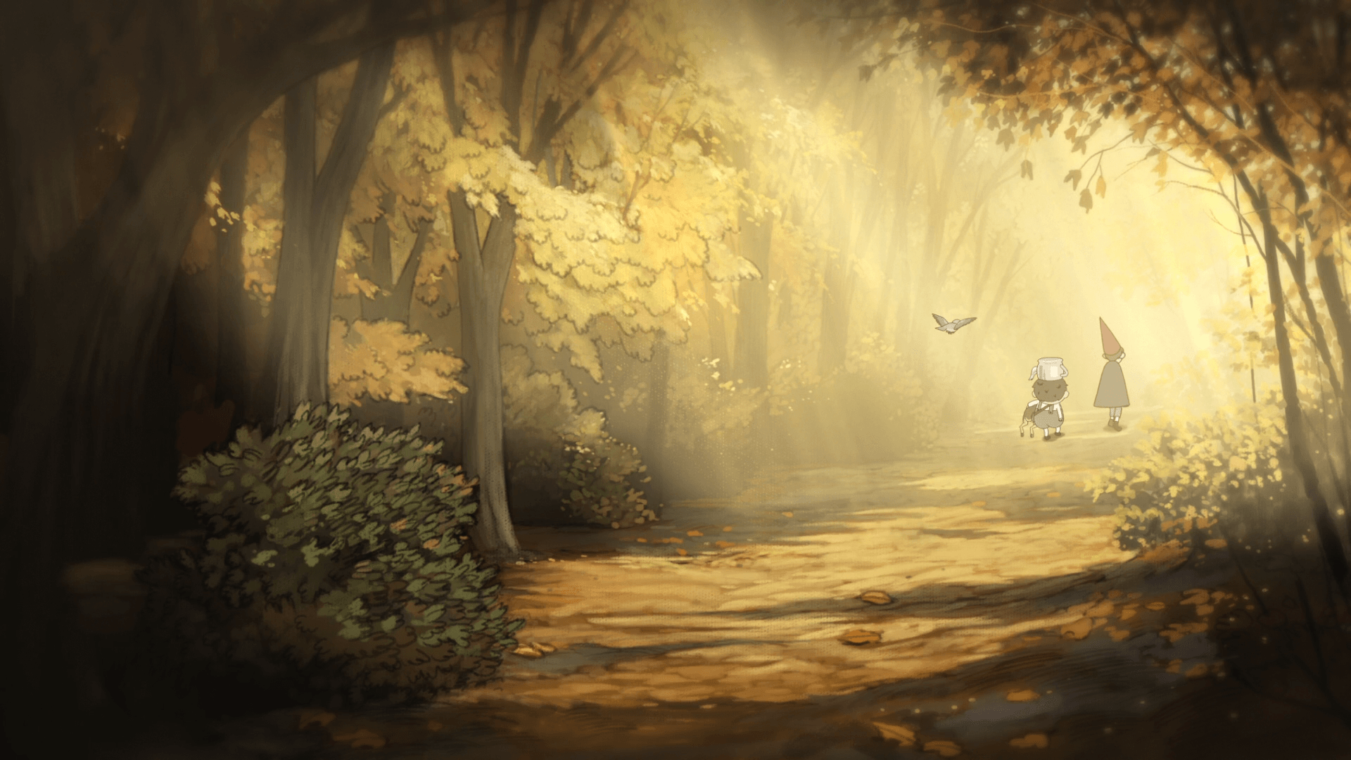 Over the Garden Walls characters in a forest HD Wallpaper