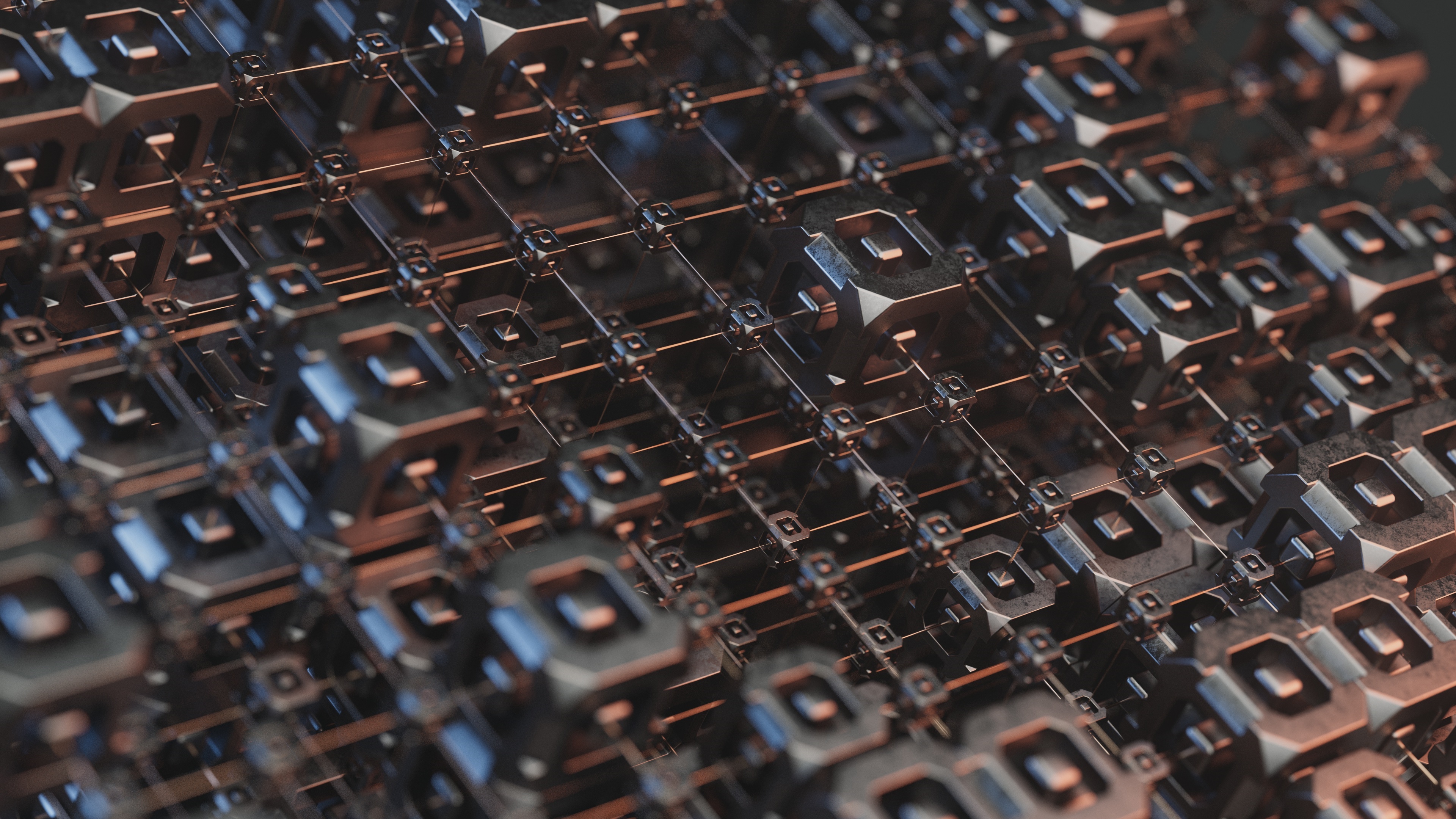 Abstract metallic grid structure HD Wallpaper