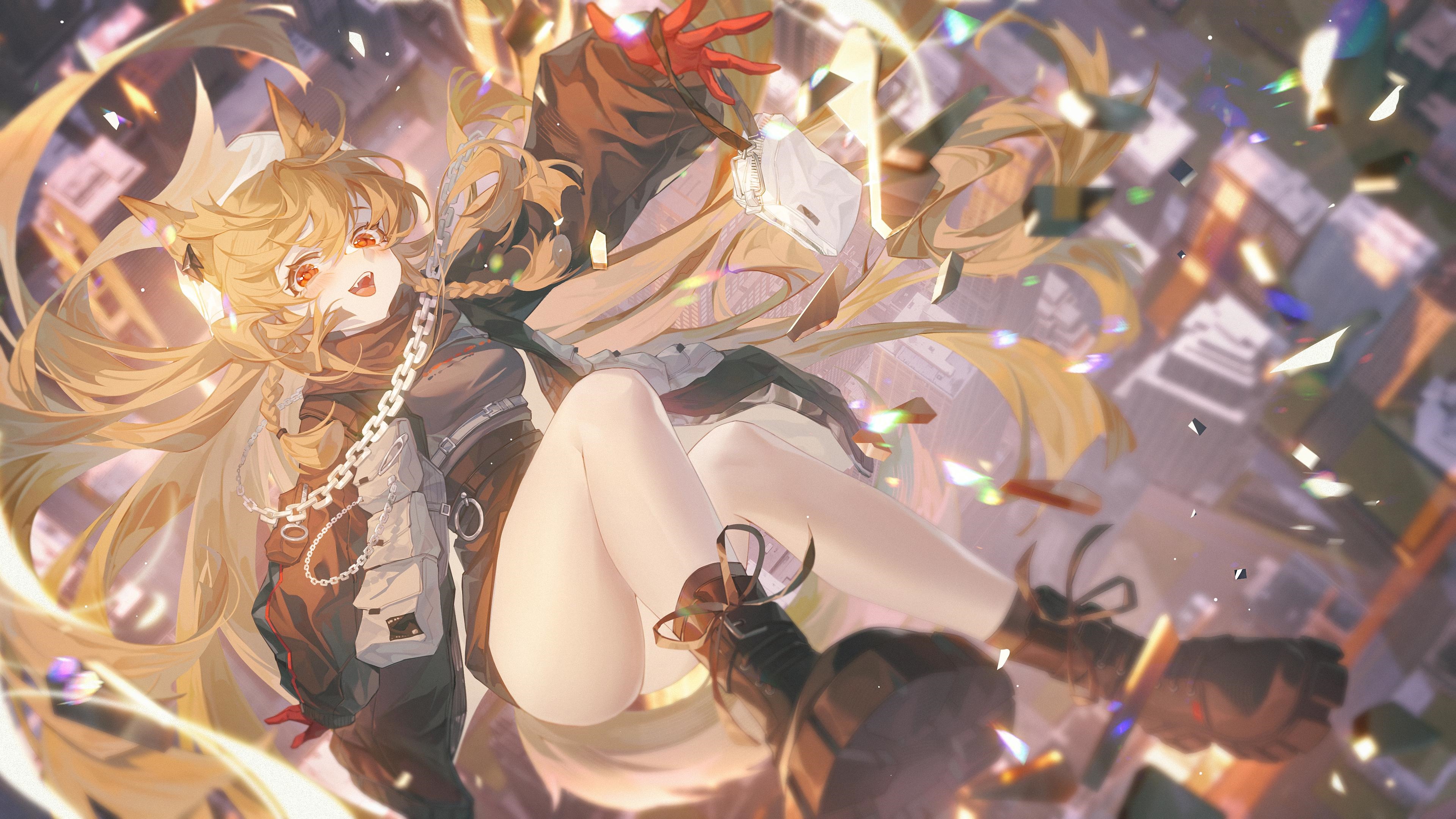 4K Ceobe with animal ears and red eyes HD Wallpaper