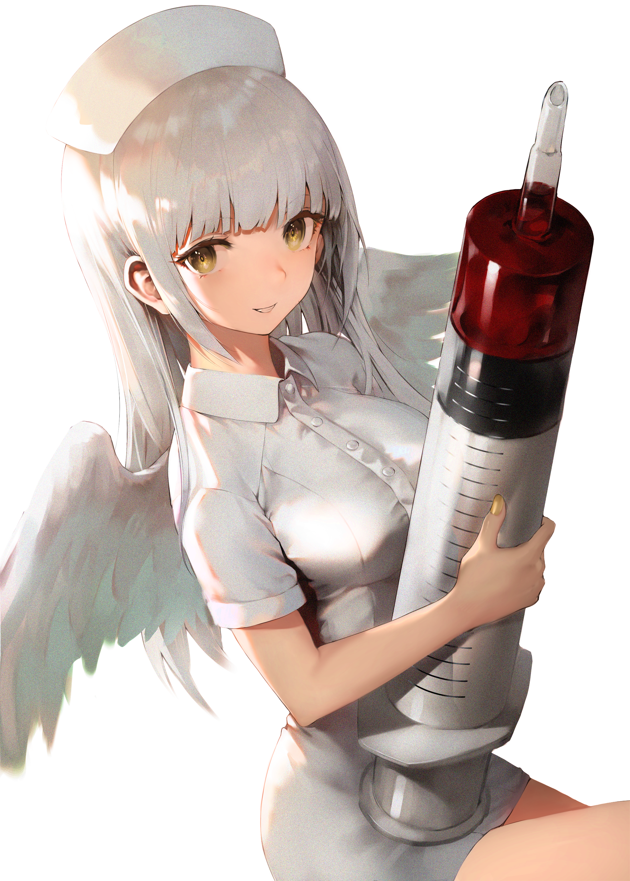 Angel Nurse with Giant Syringe HD Phone Wallpaper