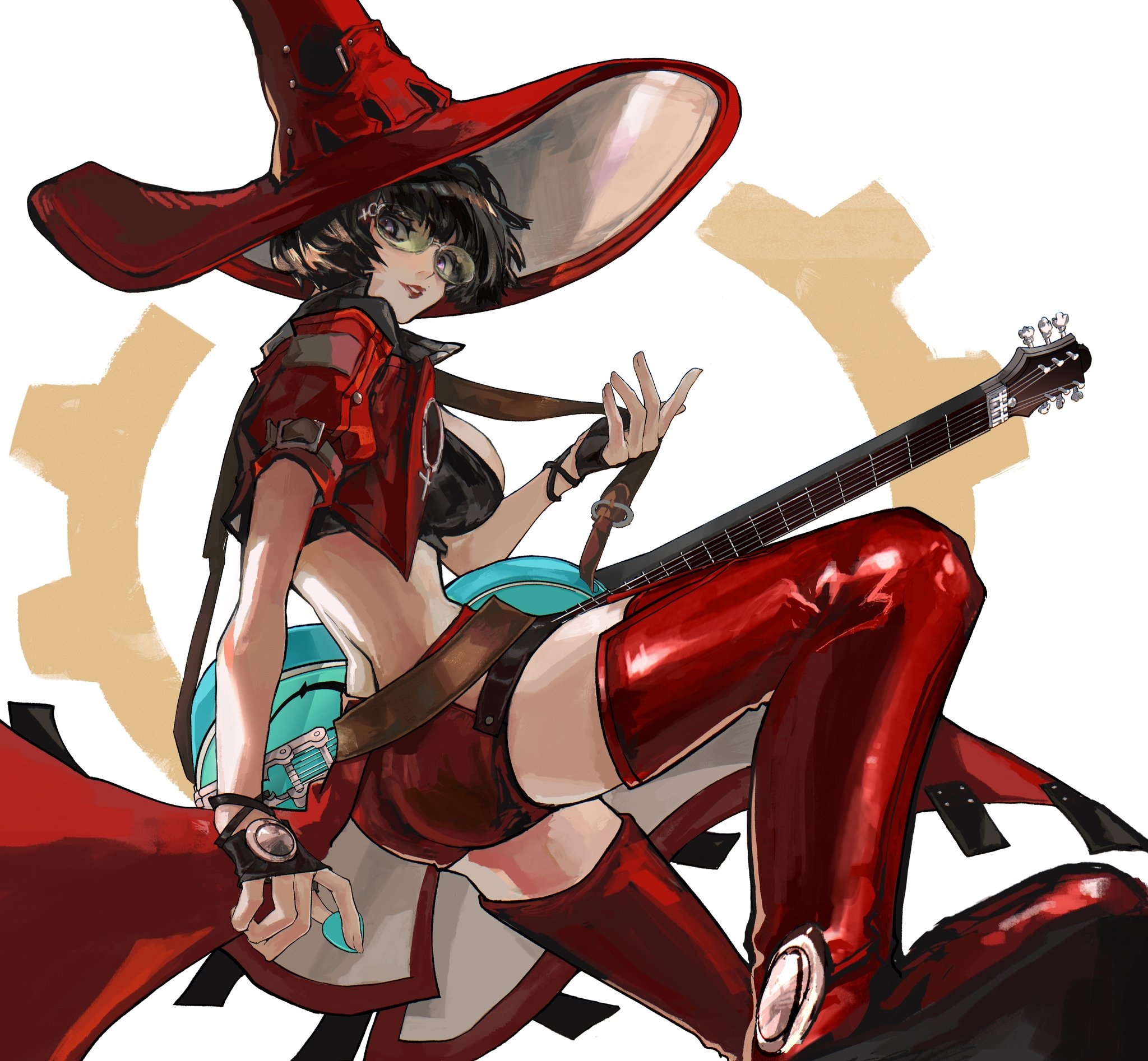 I-No from Guilty Gear Strive with a guitar HD Wallpaper