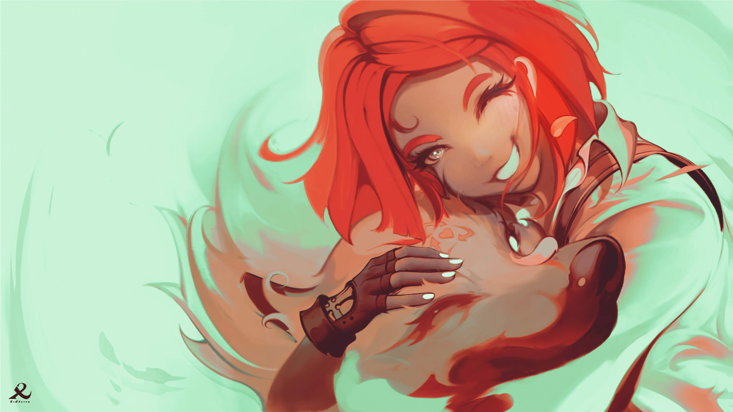 Giovanna from Guilty Gear Strive with red hair HD Wallpaper