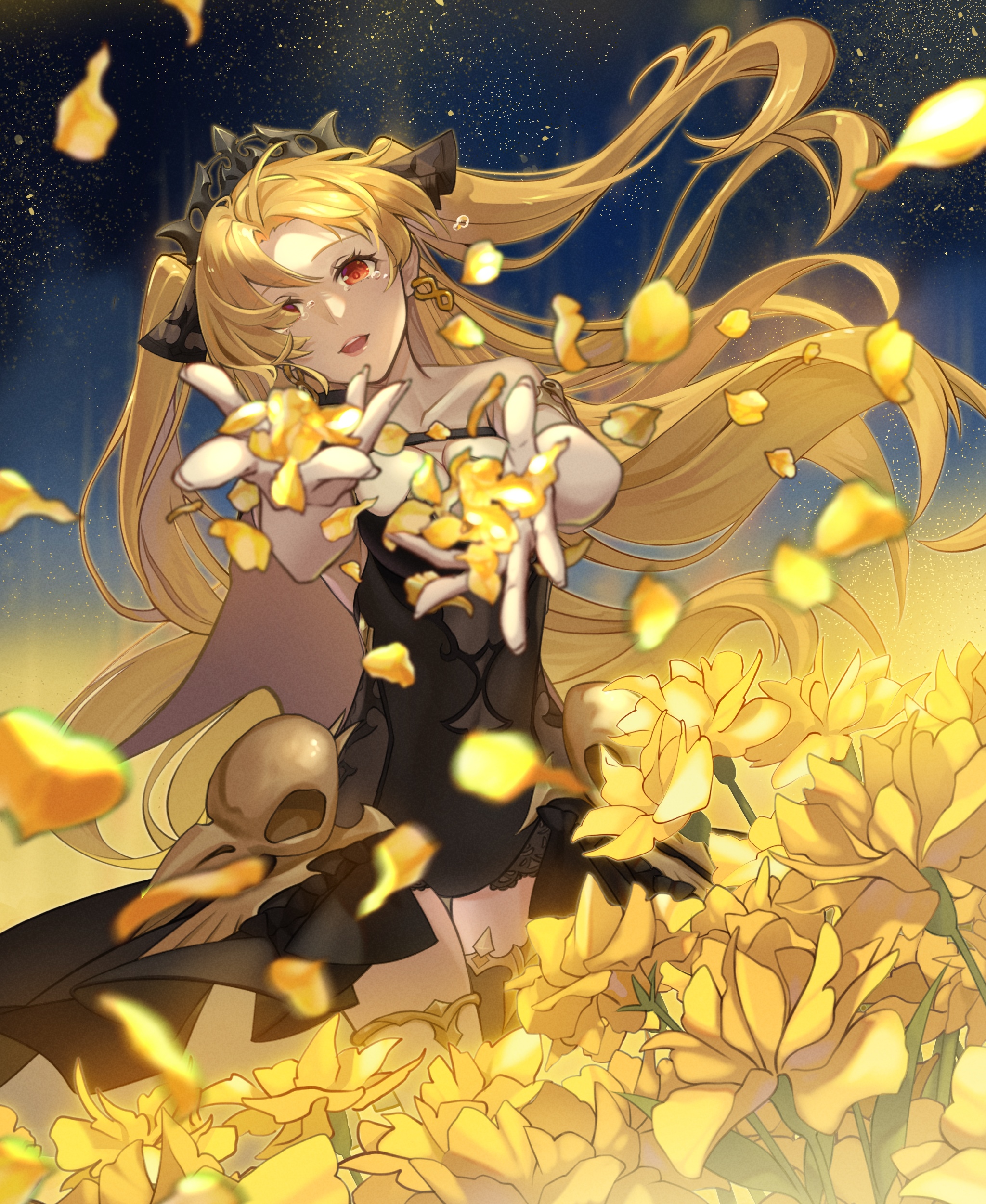 Ereshkigal from Fate/Grand Order with blonde twintails HD Phone Wallpaper