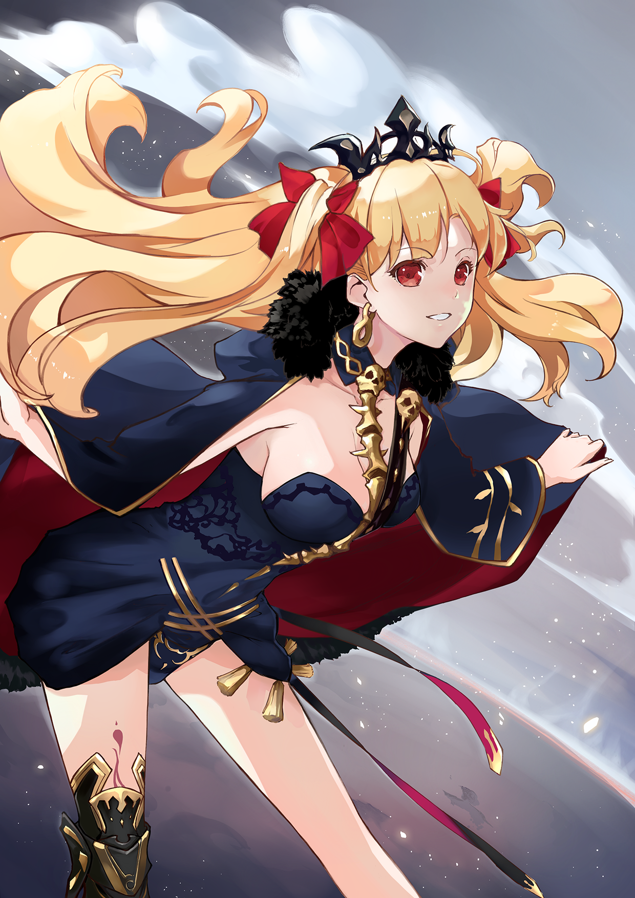 Ereshkigal from Fate/Grand Order with blonde twintails HD Phone Wallpaper