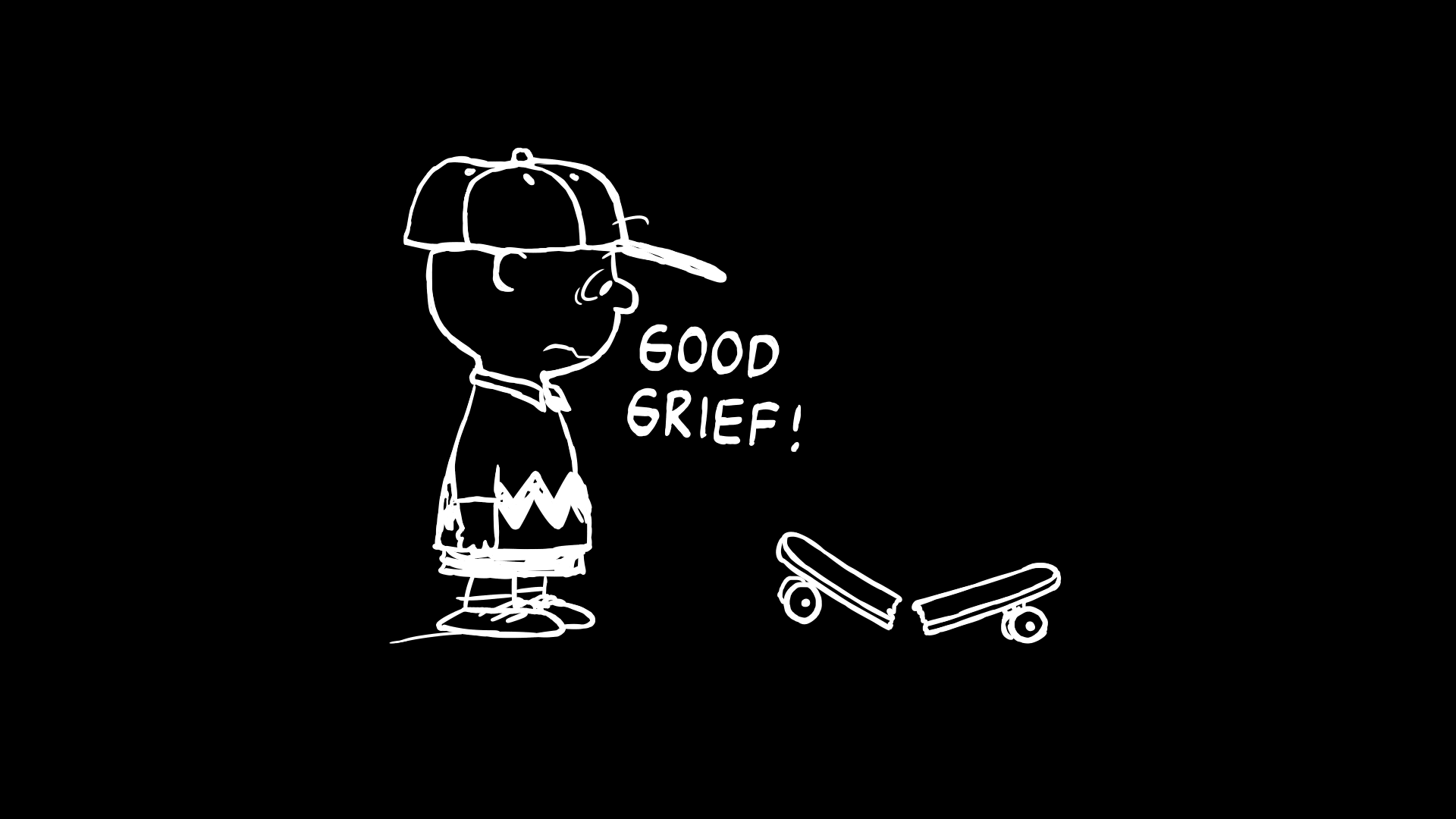 Charlie Brown and a broken skateboard HD Wallpaper