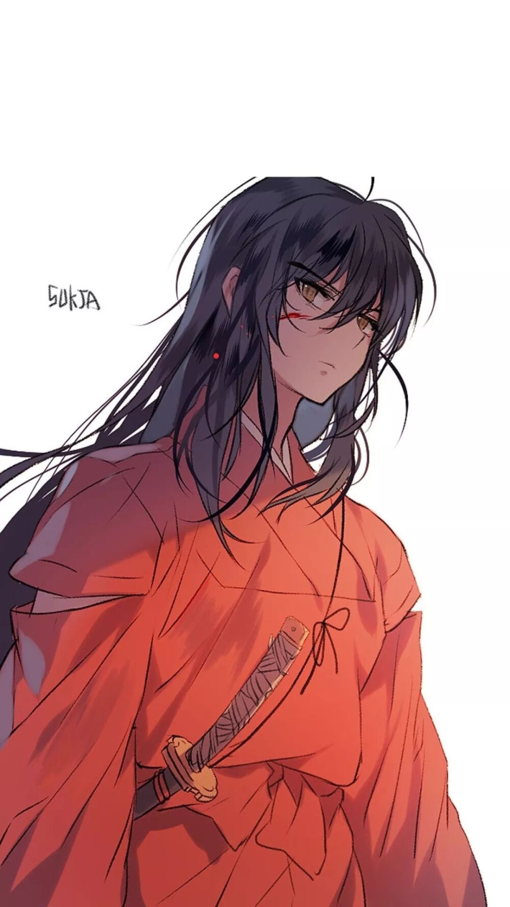 Anime boy with black hair and yellow eyes HD Phone Wallpaper
