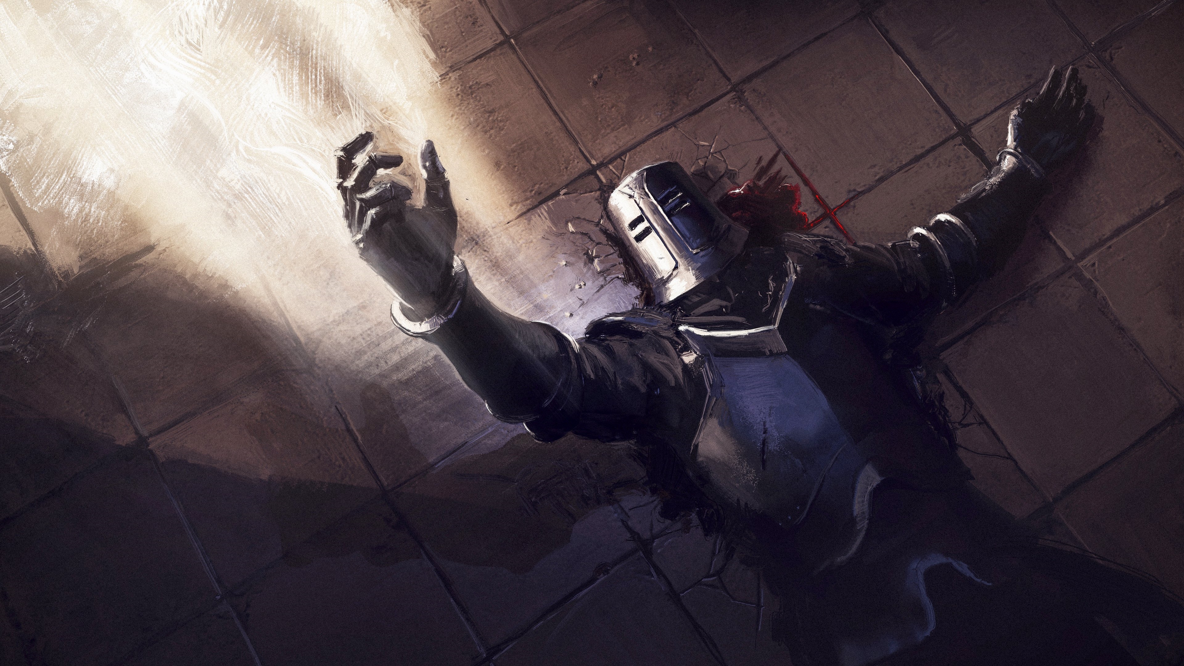 4K Dark Souls Knight with Blood HD Wallpaper
