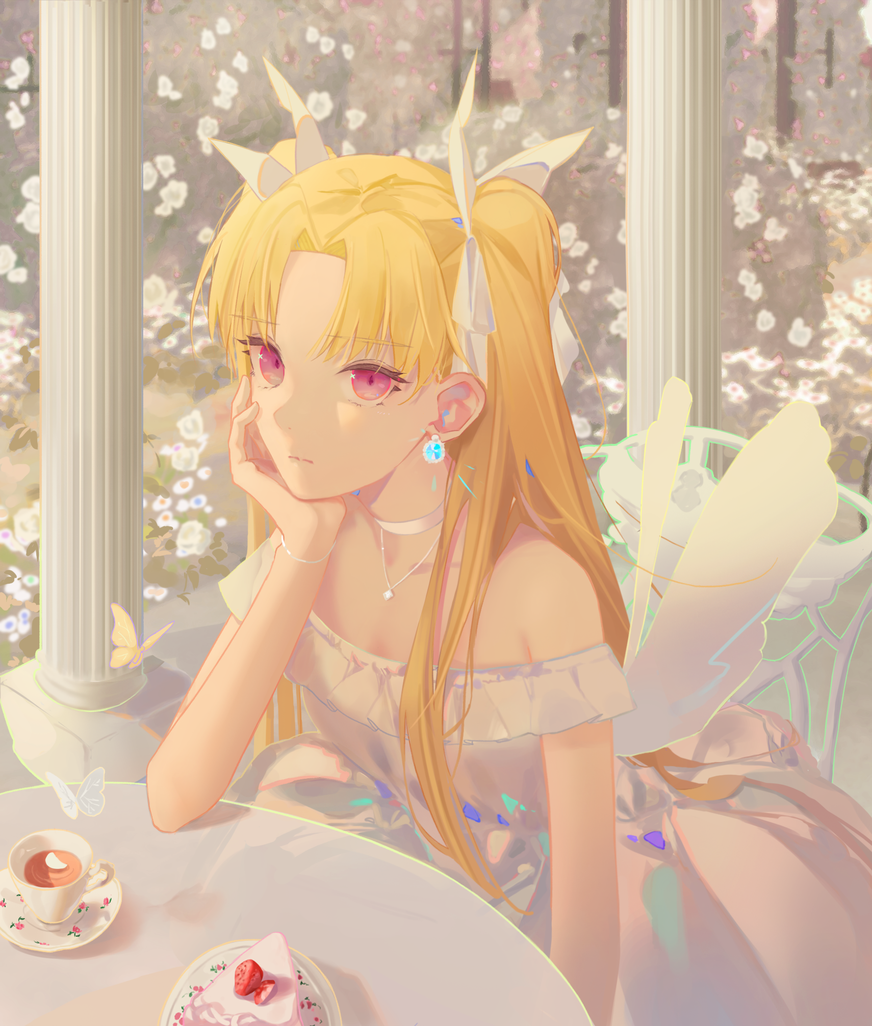 Ereshkigal from Fate/Grand Order with tea and cake HD Phone Wallpaper