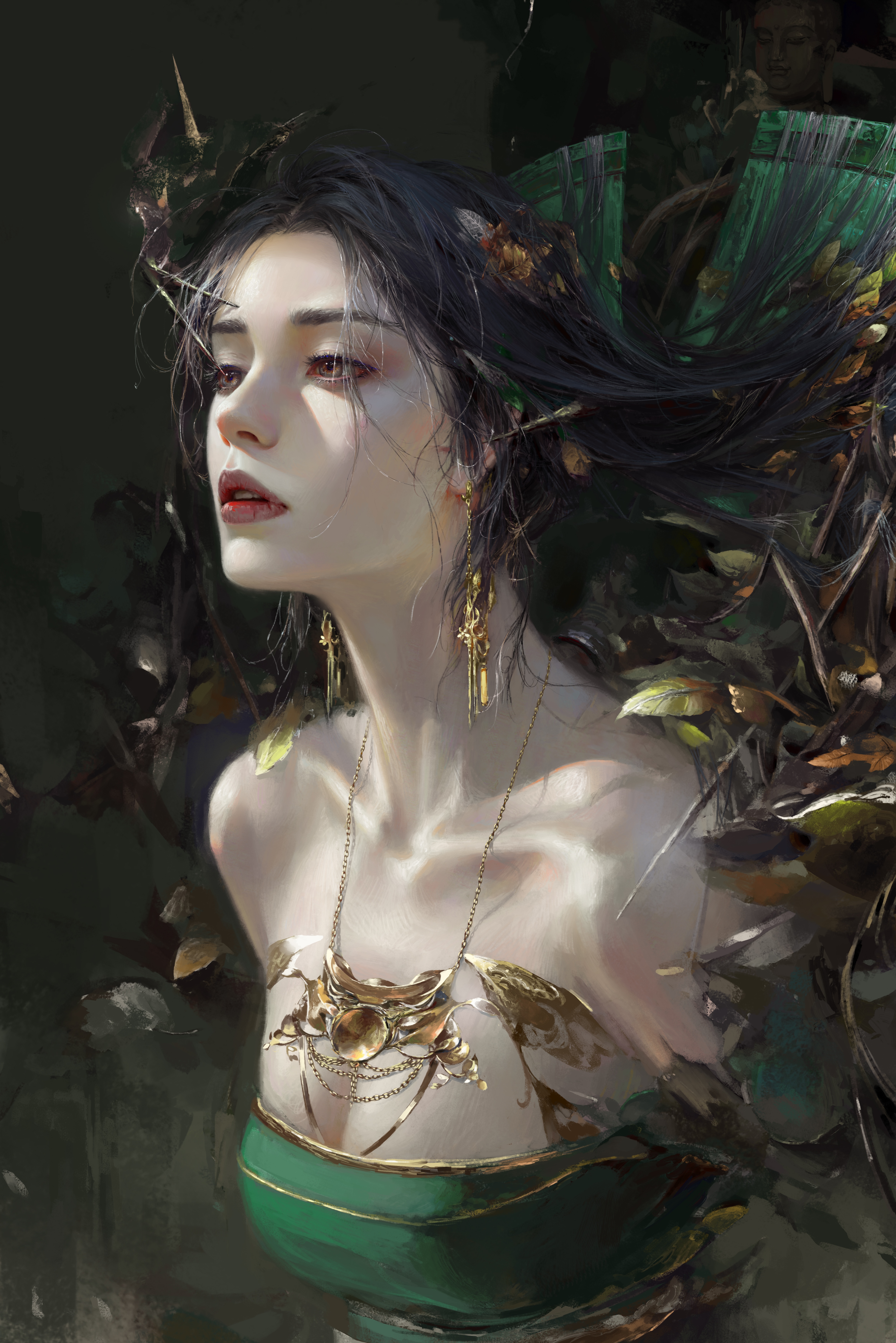 4K Ghostblade fantasy girl looking into the distance HD Phone Wallpaper