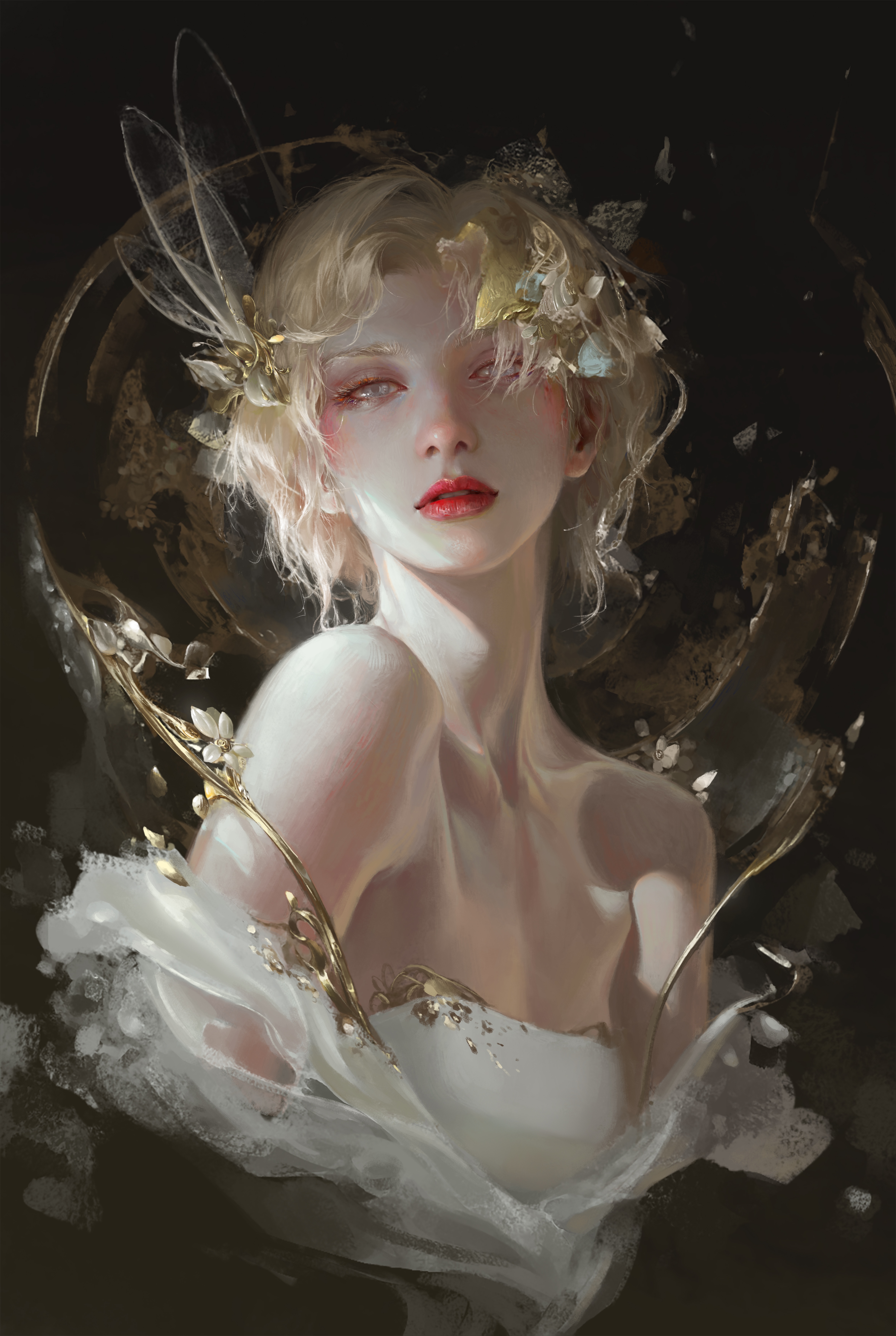 4K Fantasy Girl with Blonde Hair and Flower Crown HD Phone Wallpaper