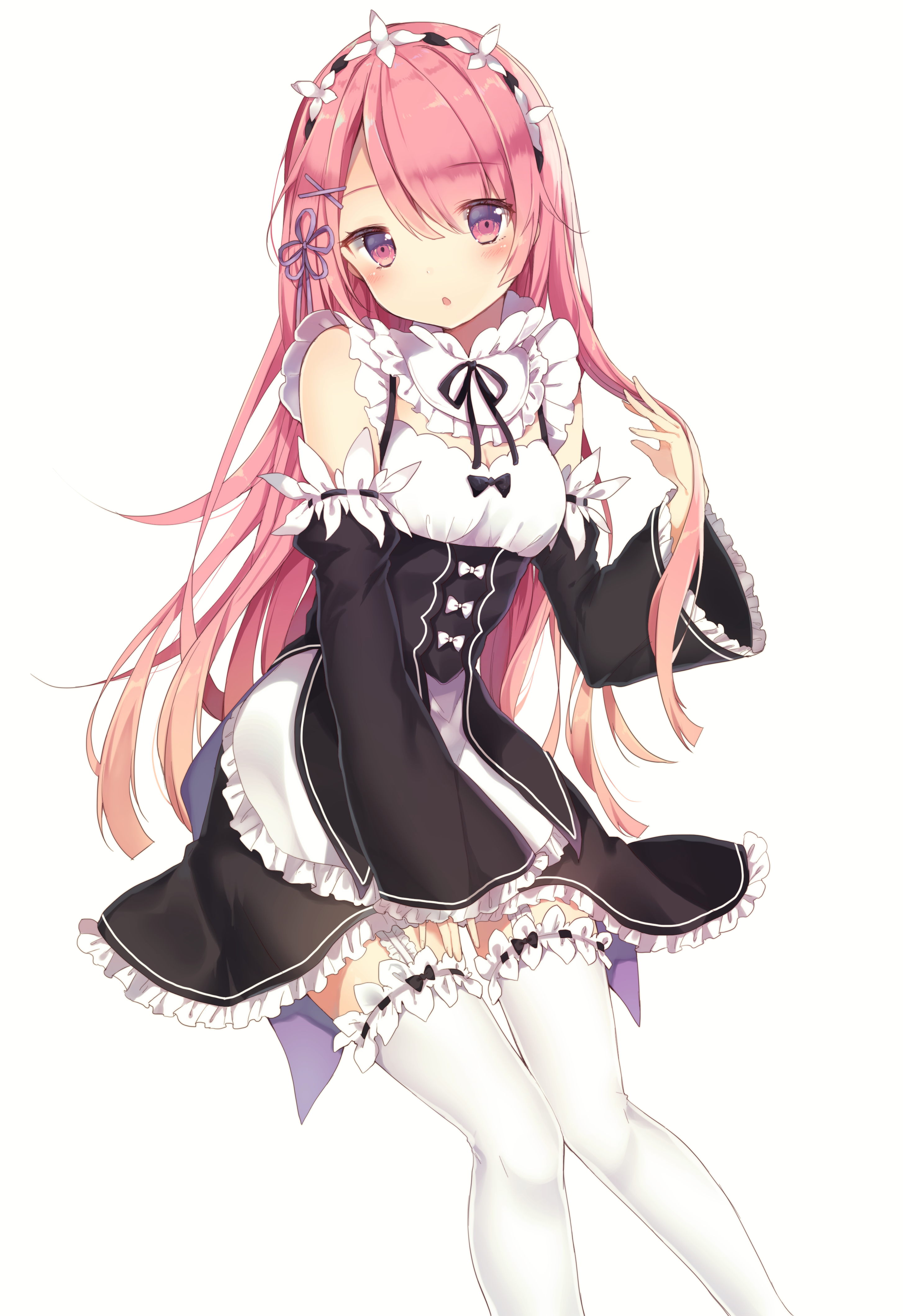 Ram from Re:Zero in a Maid Outfit HD Phone Wallpaper