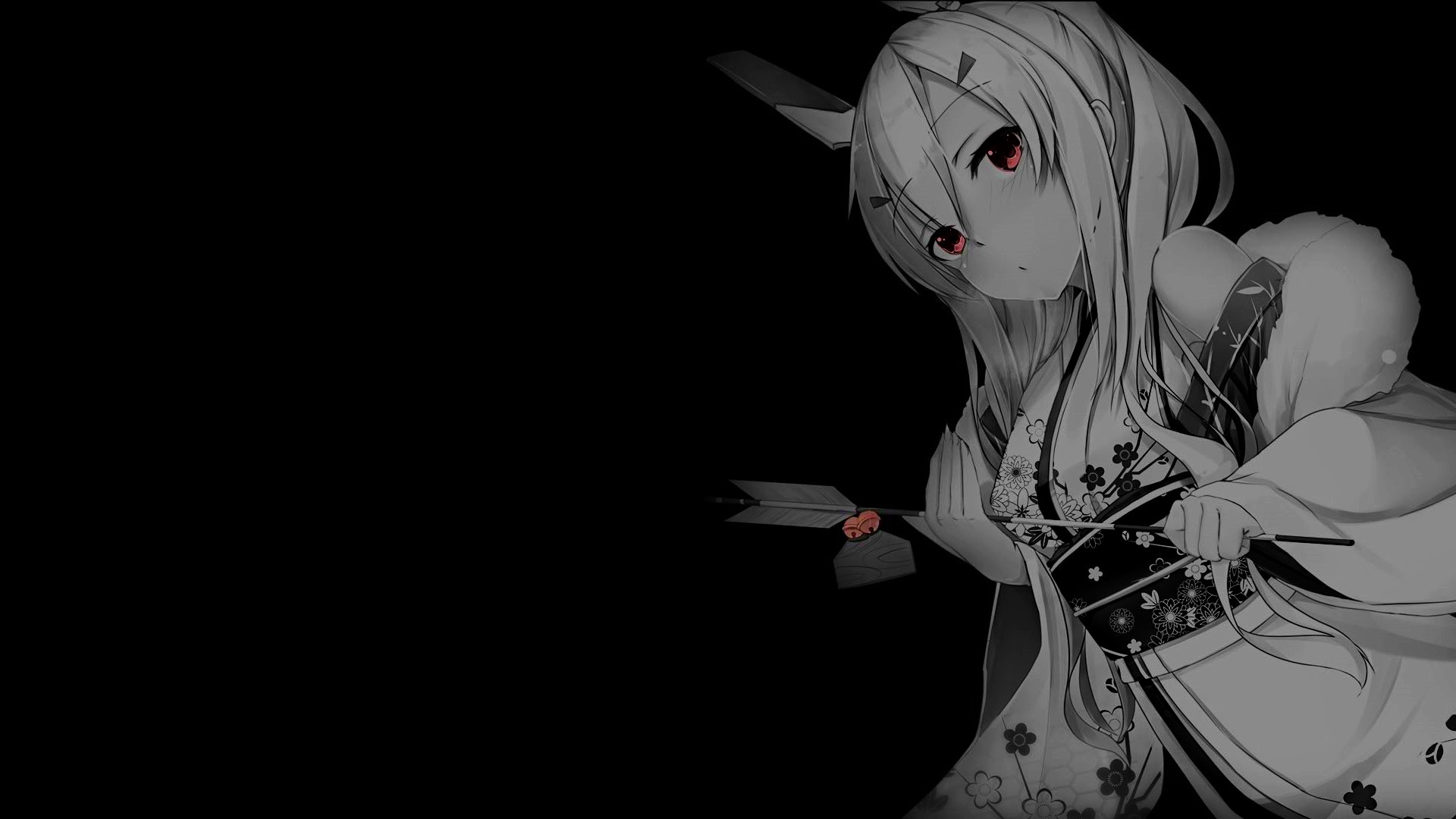Azur Lane Ayanami with an arrow on black background HD Wallpaper
