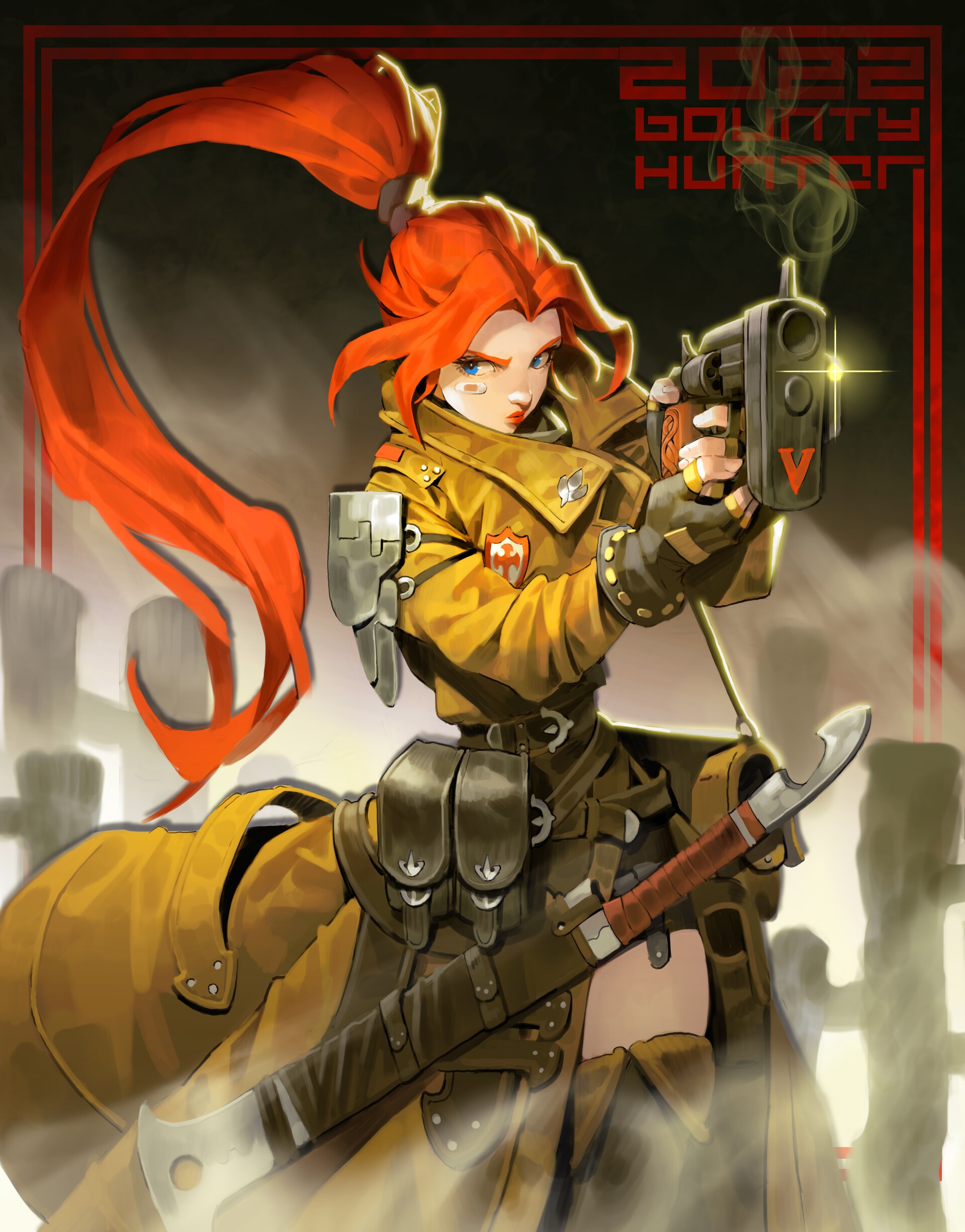 Bounty Hunter with Gun and Sword HD Phone Wallpaper
